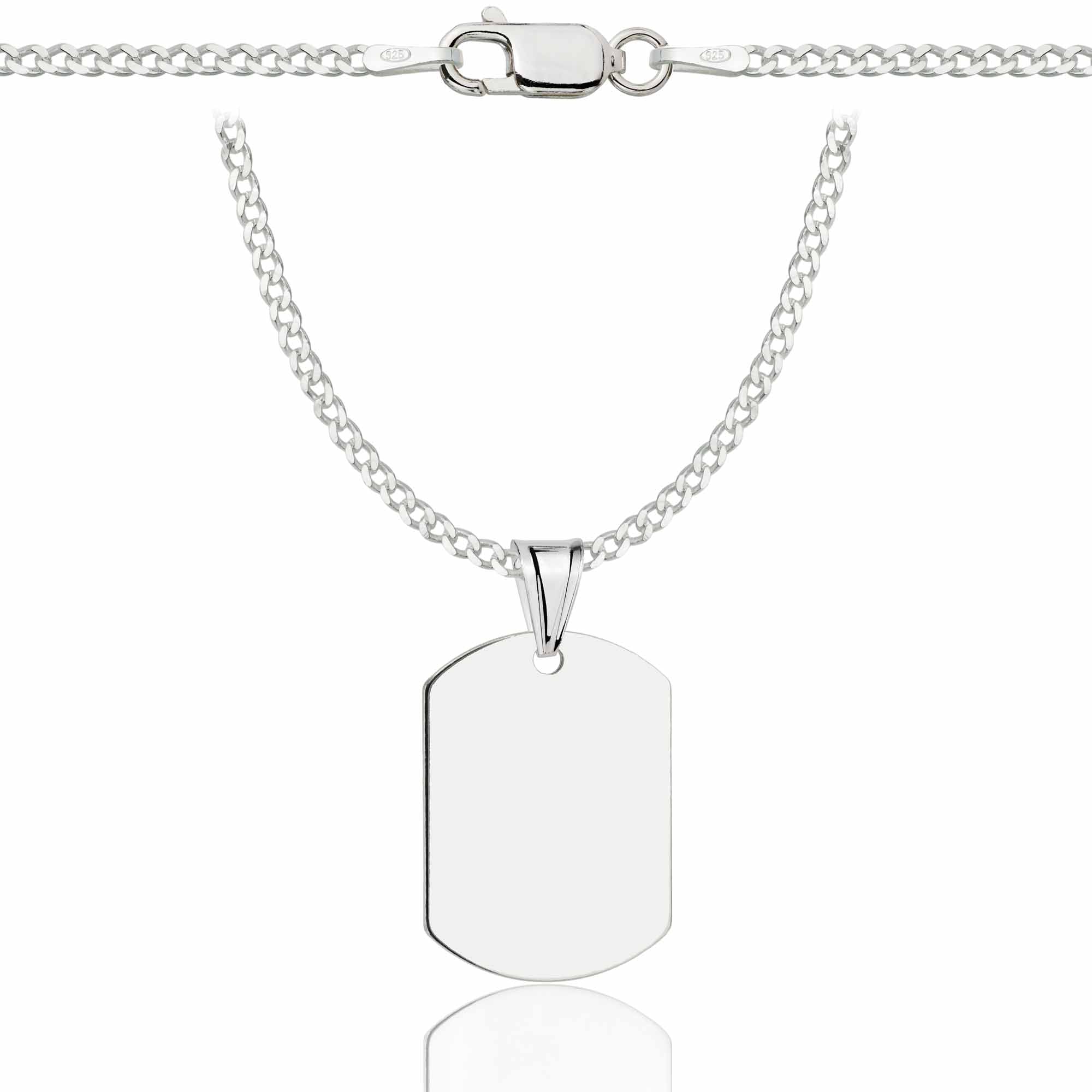 Łańcuszek srebrny z nieśmiertelnikiem pancerka 2mm pr. 925