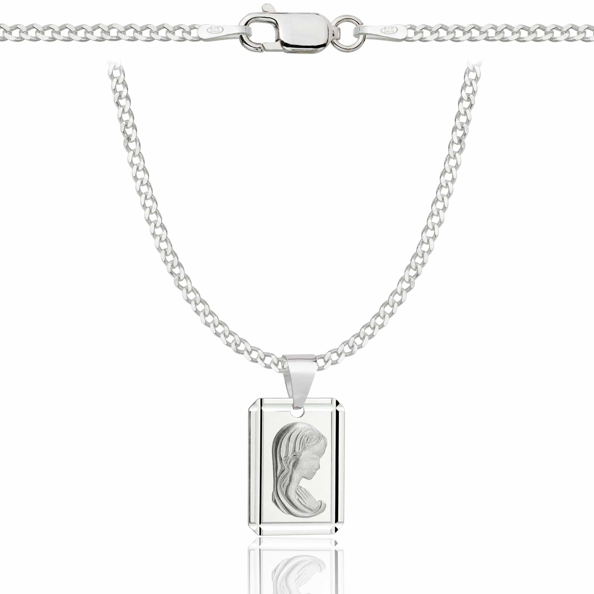 Łańcuszek srebrny z medalikiem pancerka 2mm pr. 925