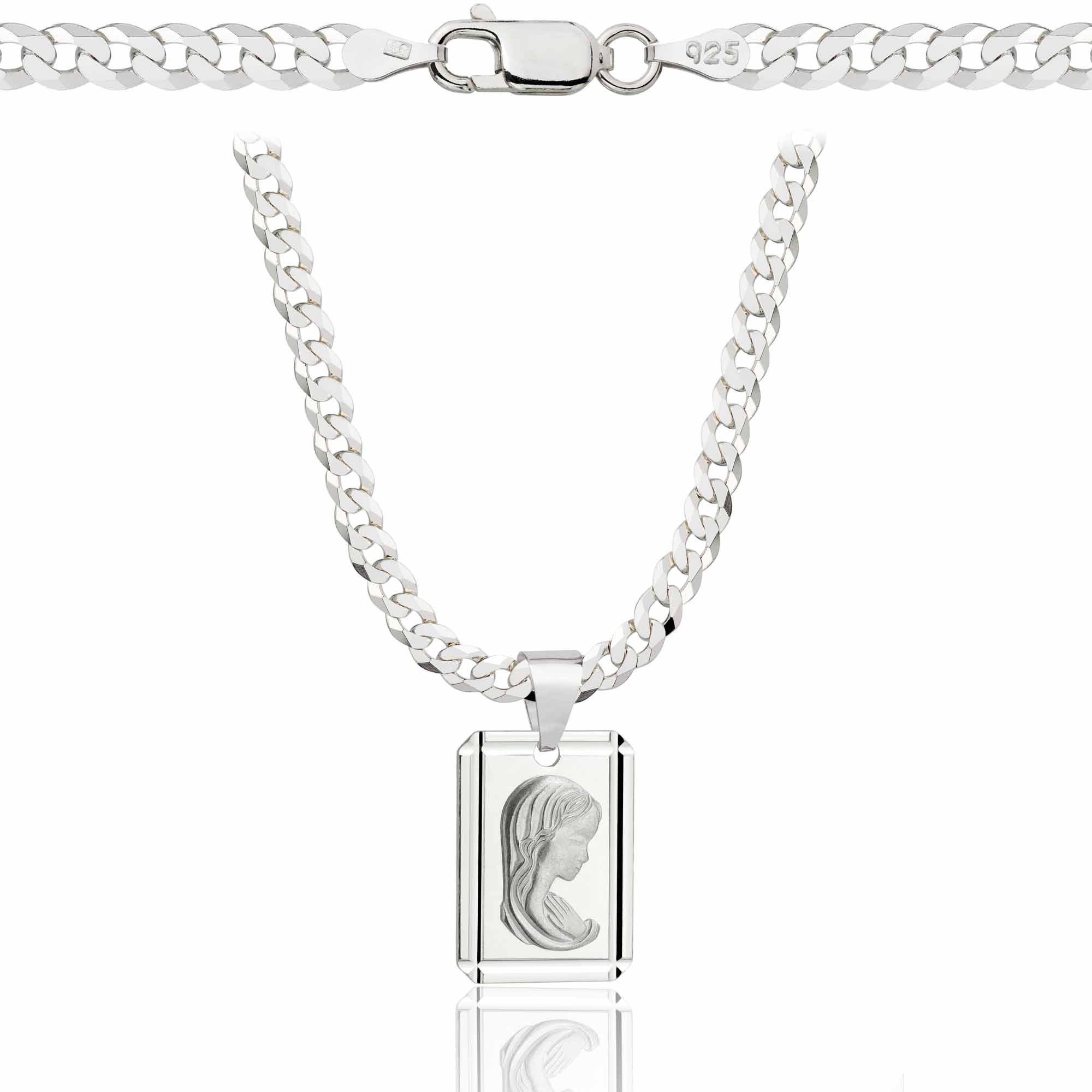 Łańcuszek srebrny z medalikiem pancerka 3,8mm pr. 925