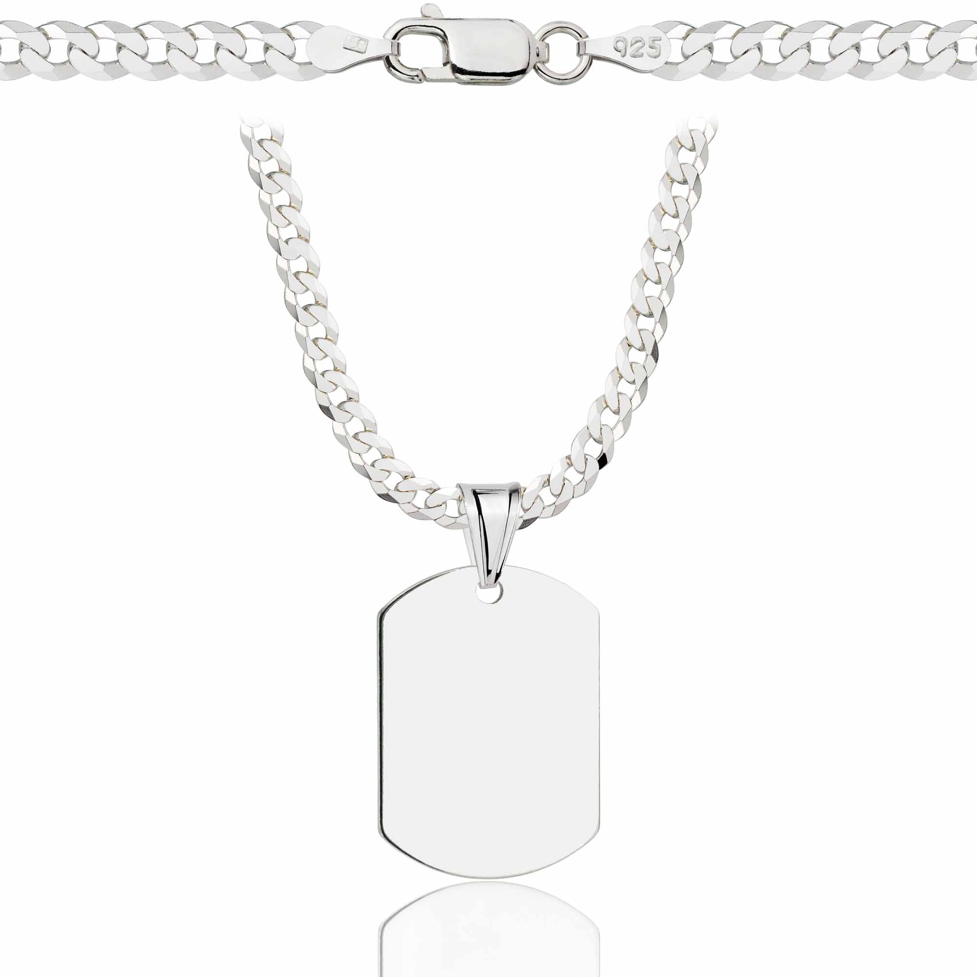 Łańcuszek srebrny z nieśmiertelnikiem pancerka 3,8mm pr. 925