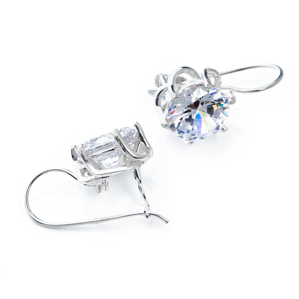 Wiszące plecione kolczyki z dużym kamieniem