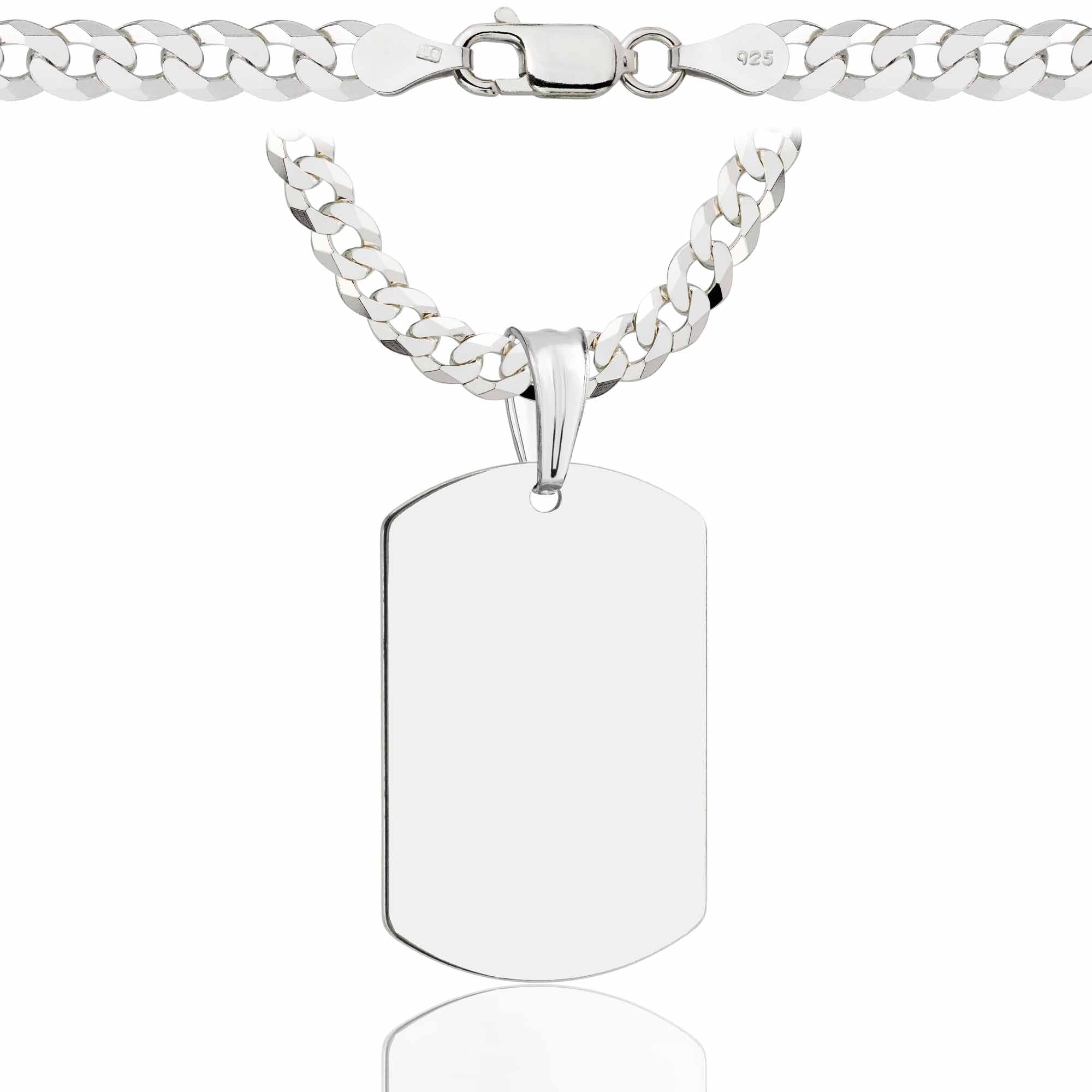 Łańcuszek srebrny z nieśmiertelnikiem pancerka 5mm pr. 925