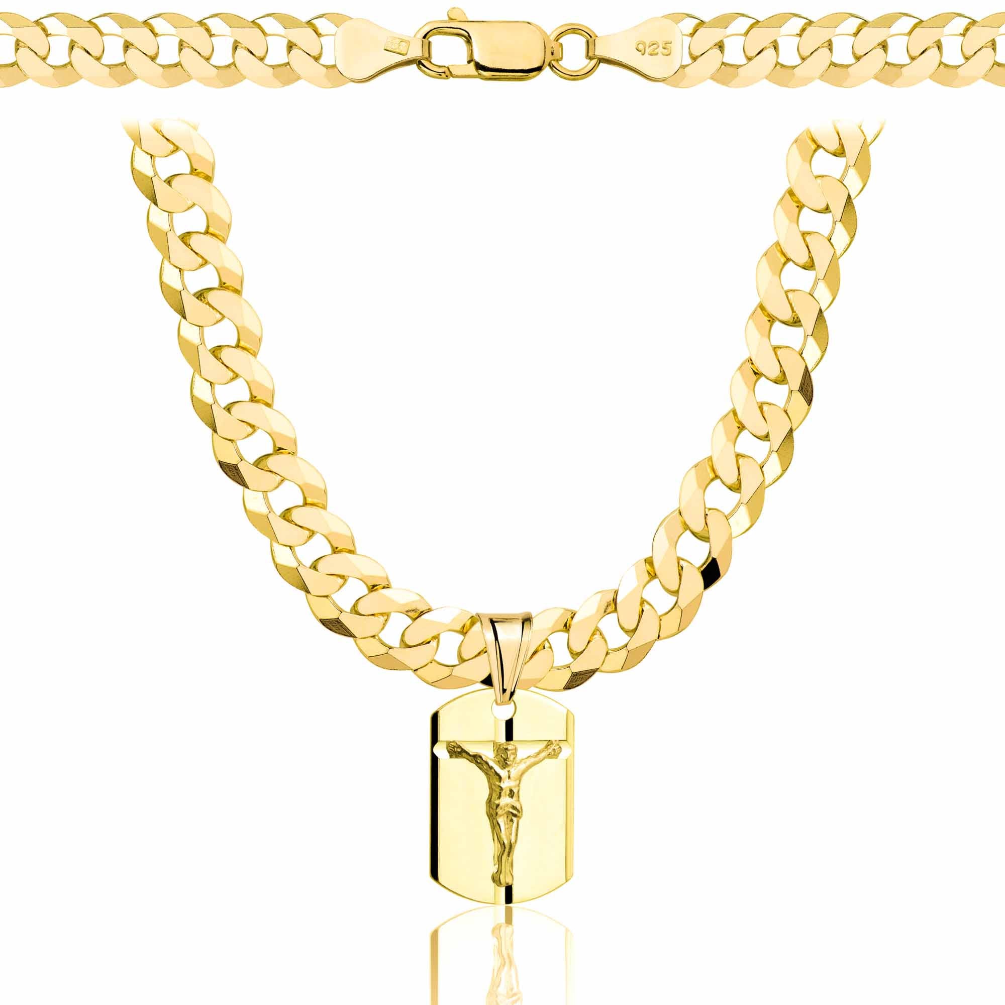 Łańcuszek pozłacany srebrny z medalikiem pancerka 6,5mm pr. 925