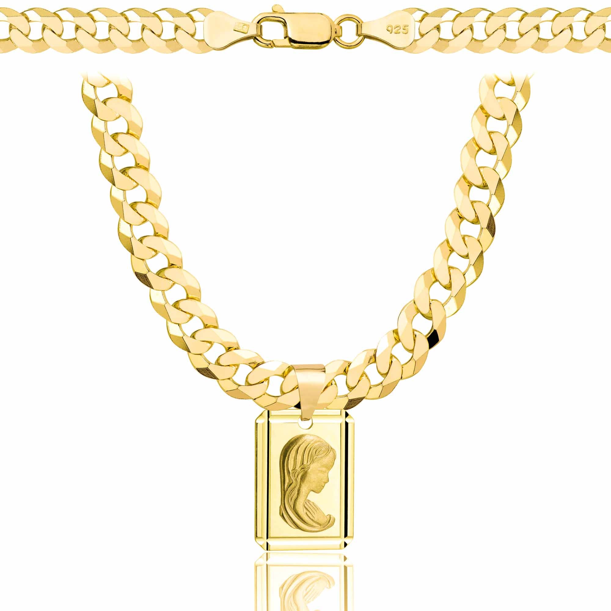 Łańcuszek pozłacany srebrny z medalikiem pancerka 6,5mm pr. 925