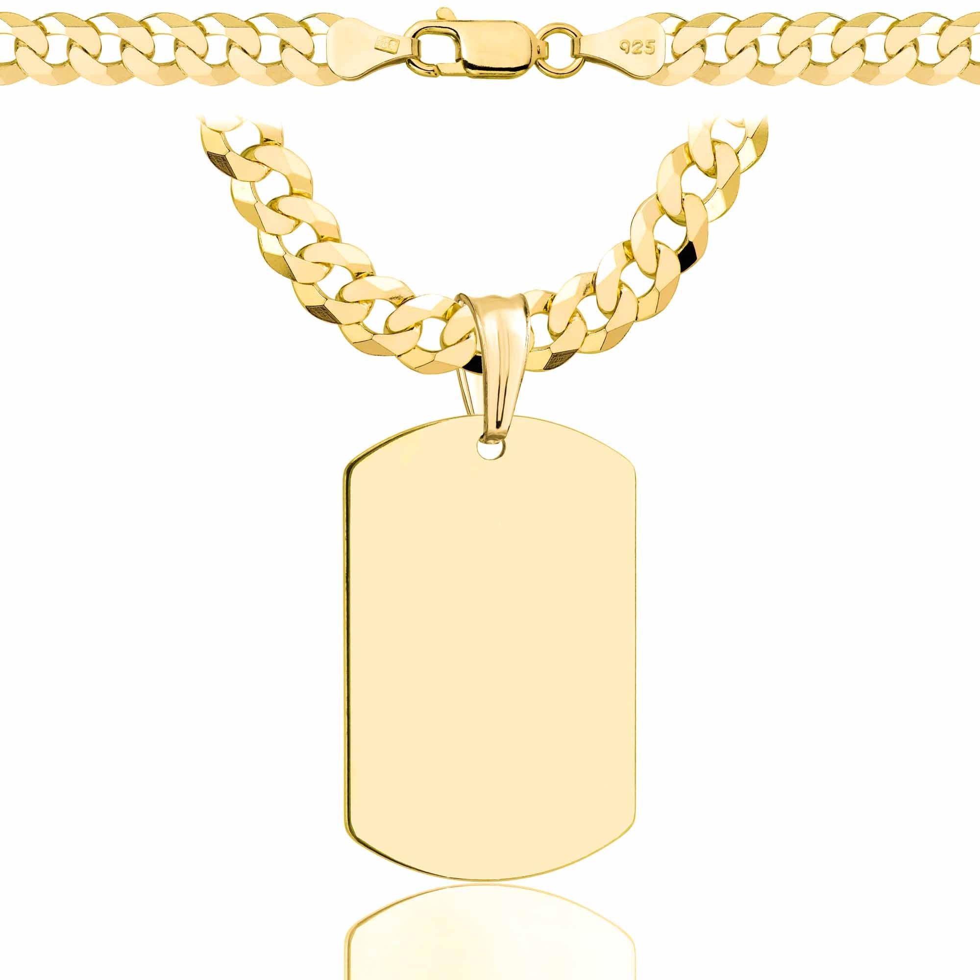 Łańcuszek pozłacany srebrny z nieśmiertelnikiem pancerka 6,5mm pr. 925 585