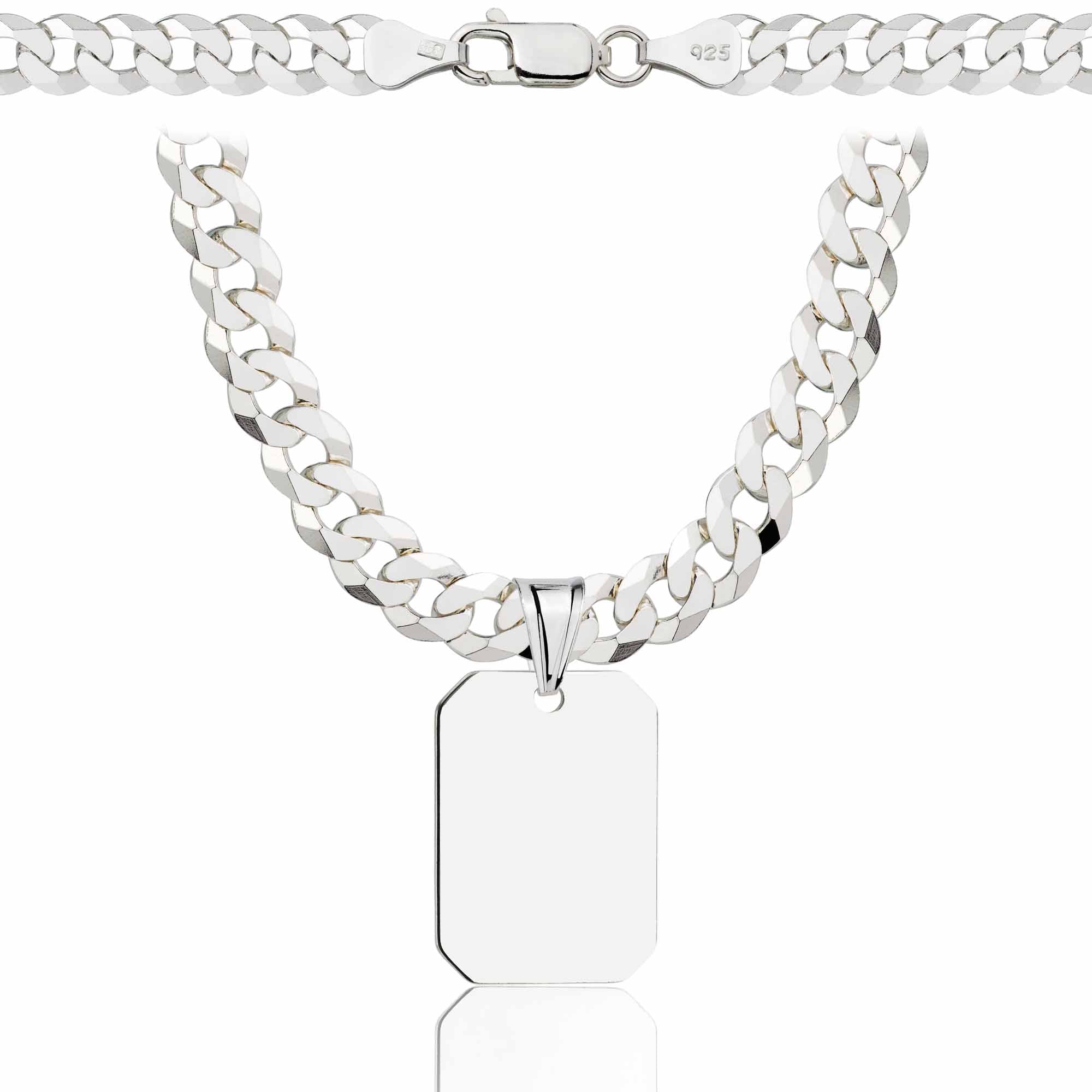 Łańcuszek srebrny z nieśmiertelnikiem pancerka 6,5mm pr. 925