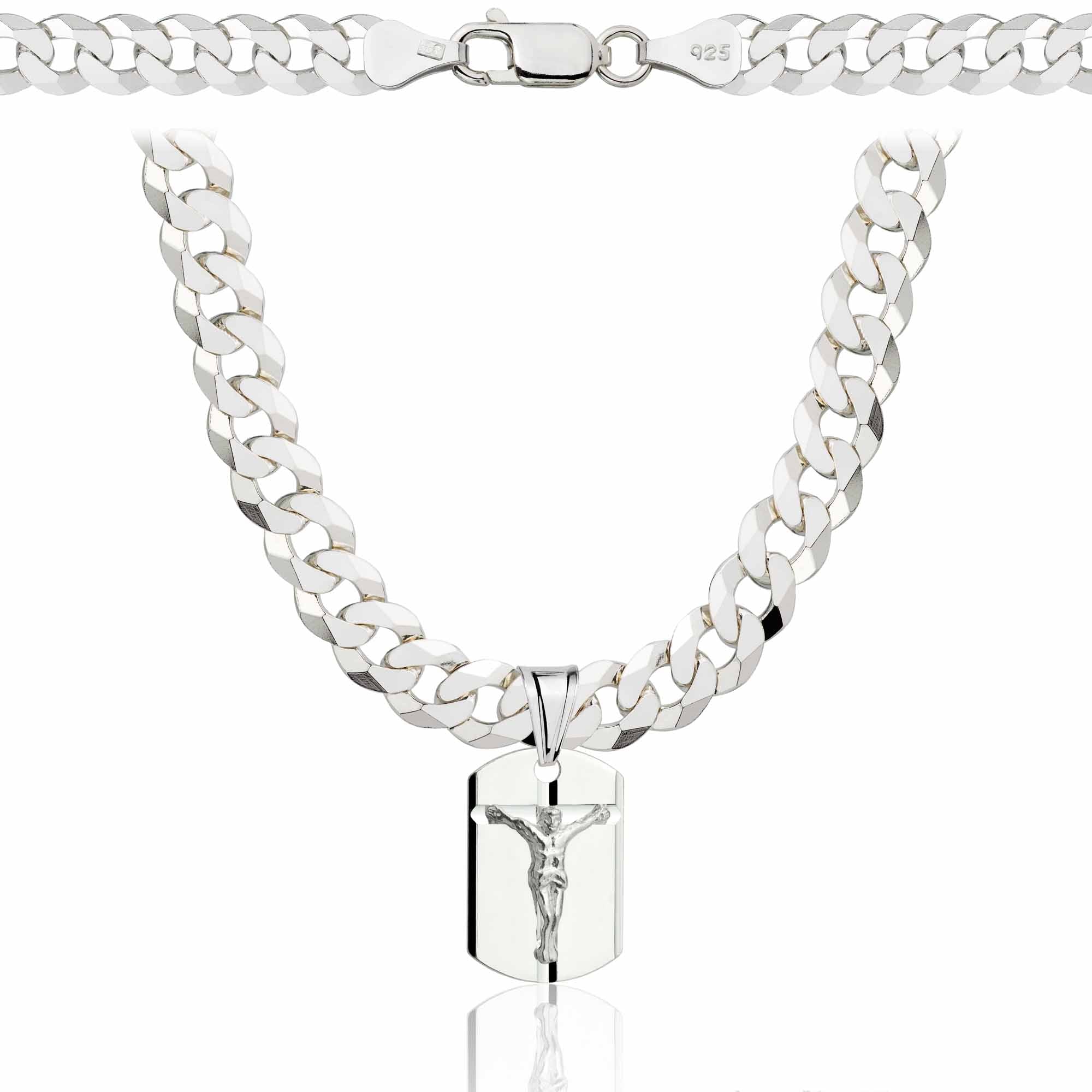 Łańcuszek srebrny z medalikiem pancerka 6,5mm pr. 925