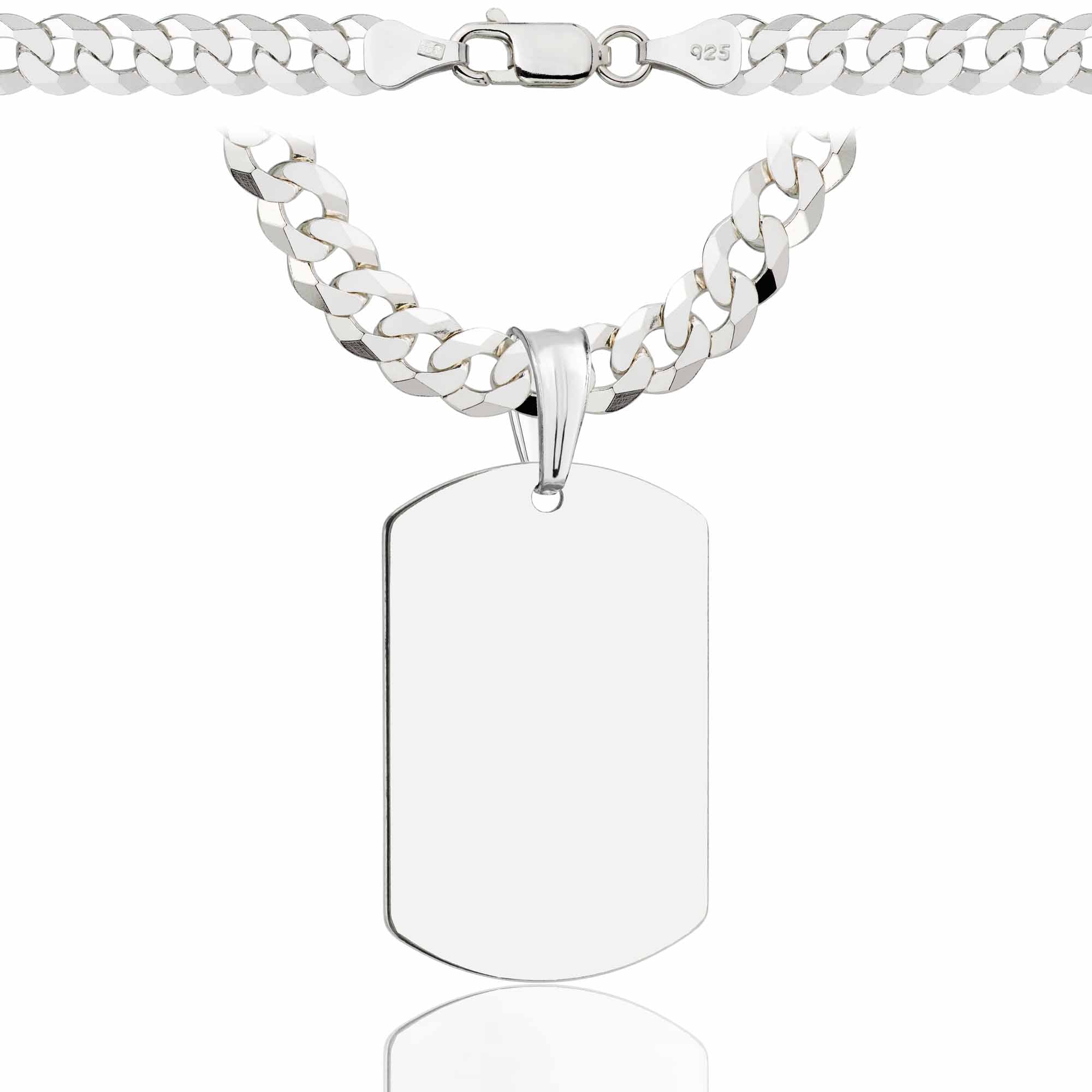 Łańcuszek srebrny z nieśmiertelnikiem pancerka 6,5mm pr. 925