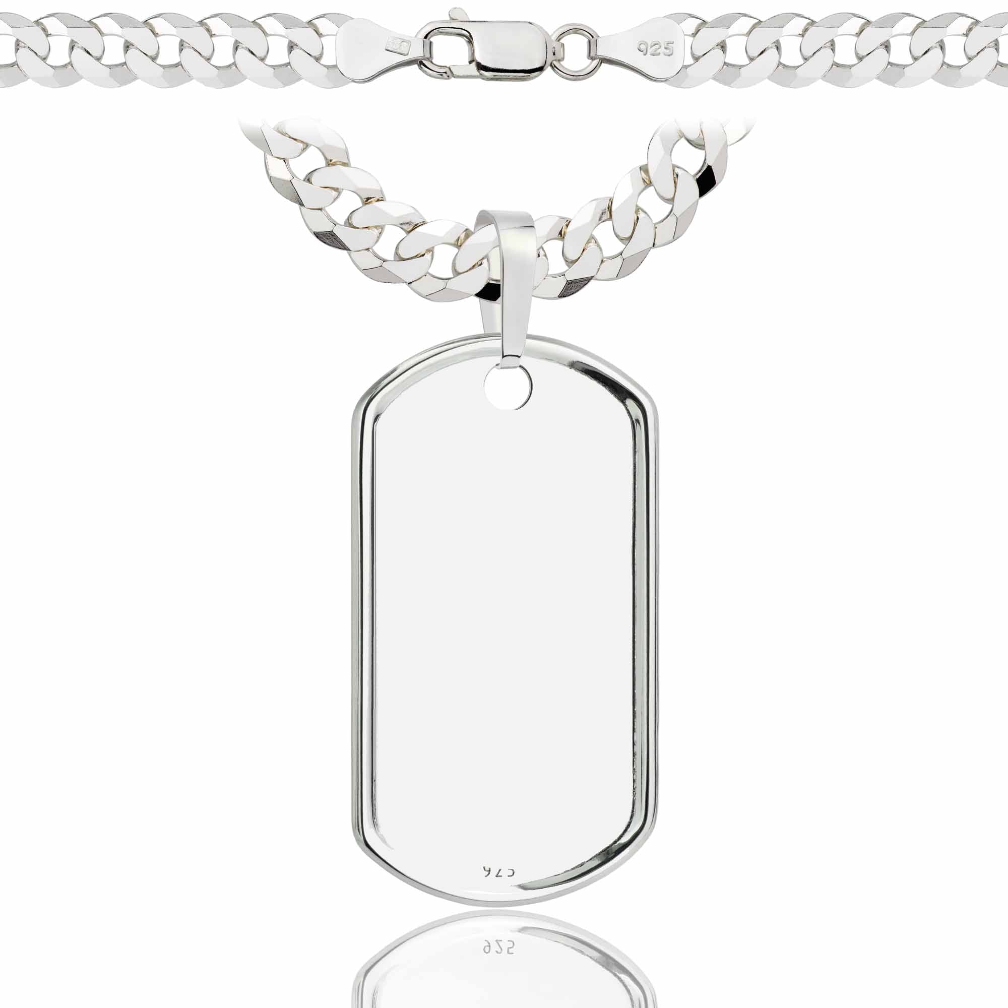 Łańcuszek srebrny z nieśmiertelnikiem pancerka 6,5mm pr. 925