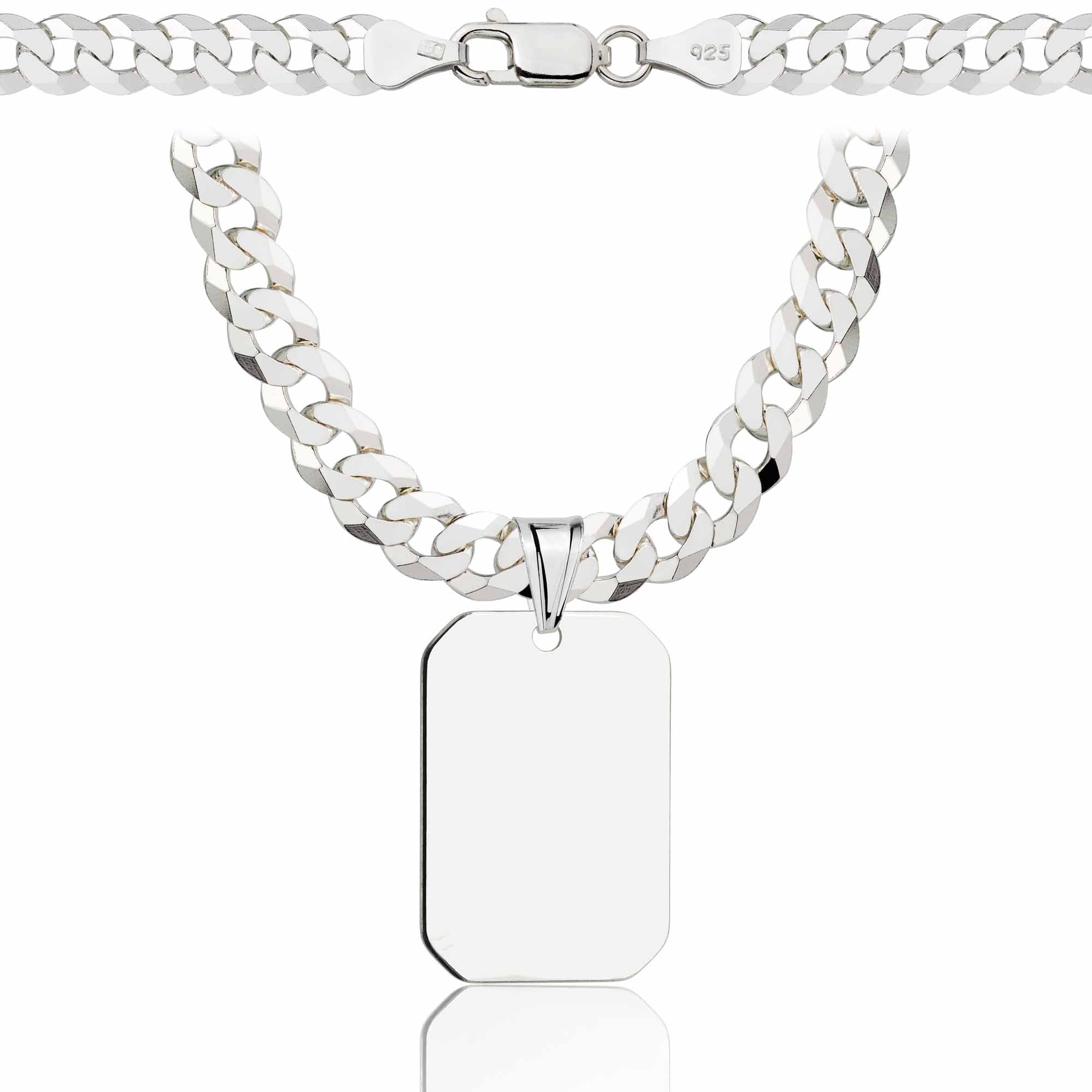 Łańcuszek srebrny z nieśmiertelnikiem pancerka 6,5mm pr. 925