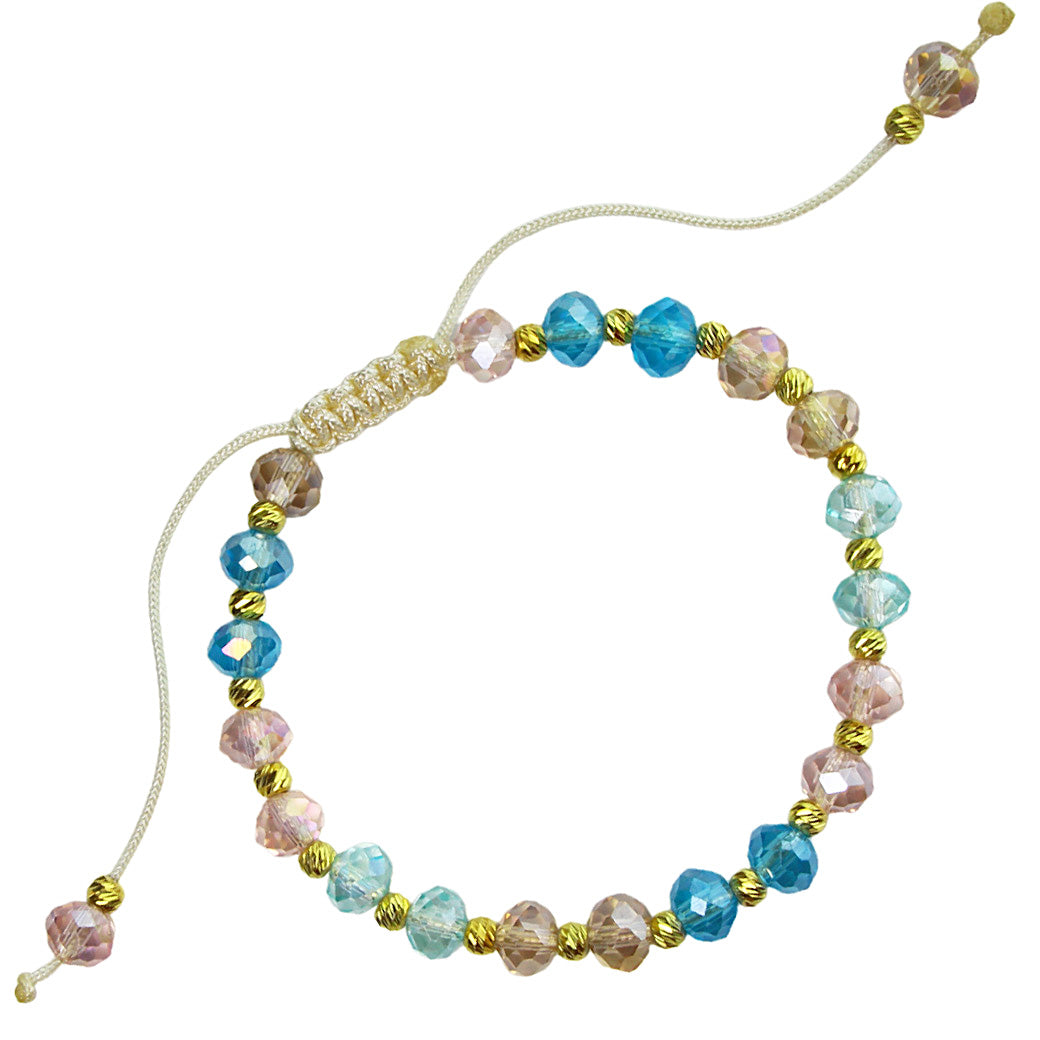 Bransoletka z koralikami - trójkolorowa boho