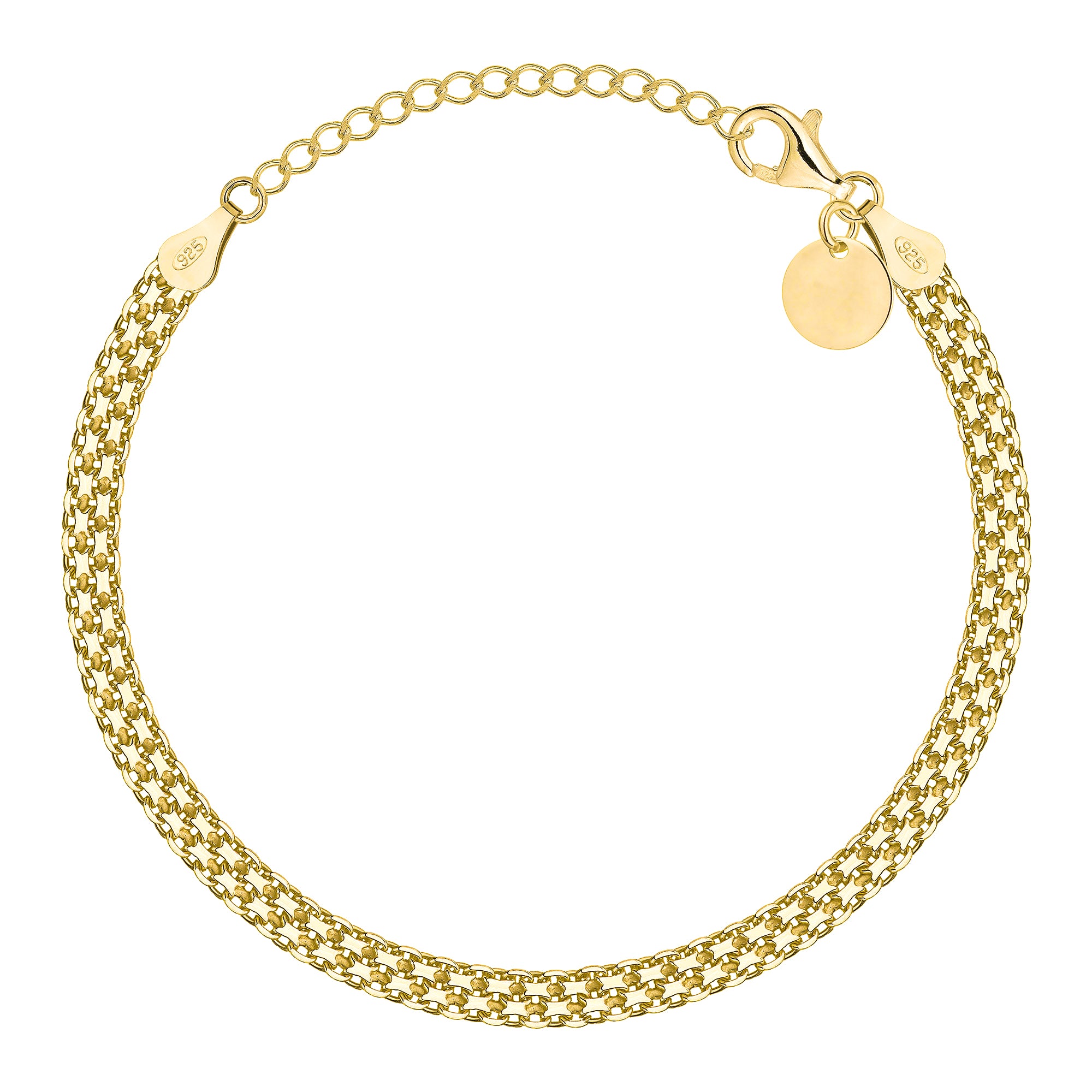 Bransoletka pozłacana srebrna bismark 4,5mm pr. 925 585