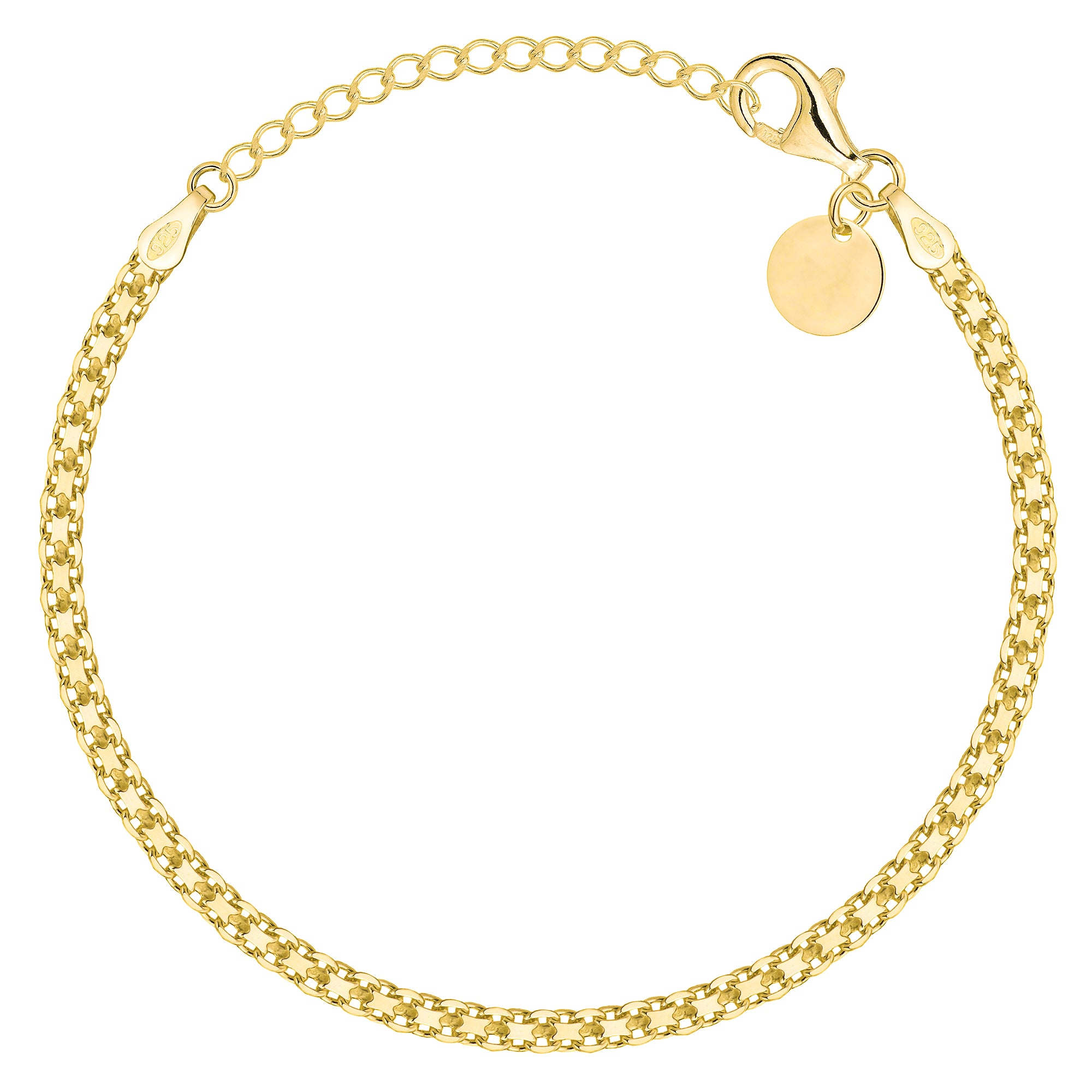 Bransoletka pozłacana srebrna bismark 3mm pr. 925 585