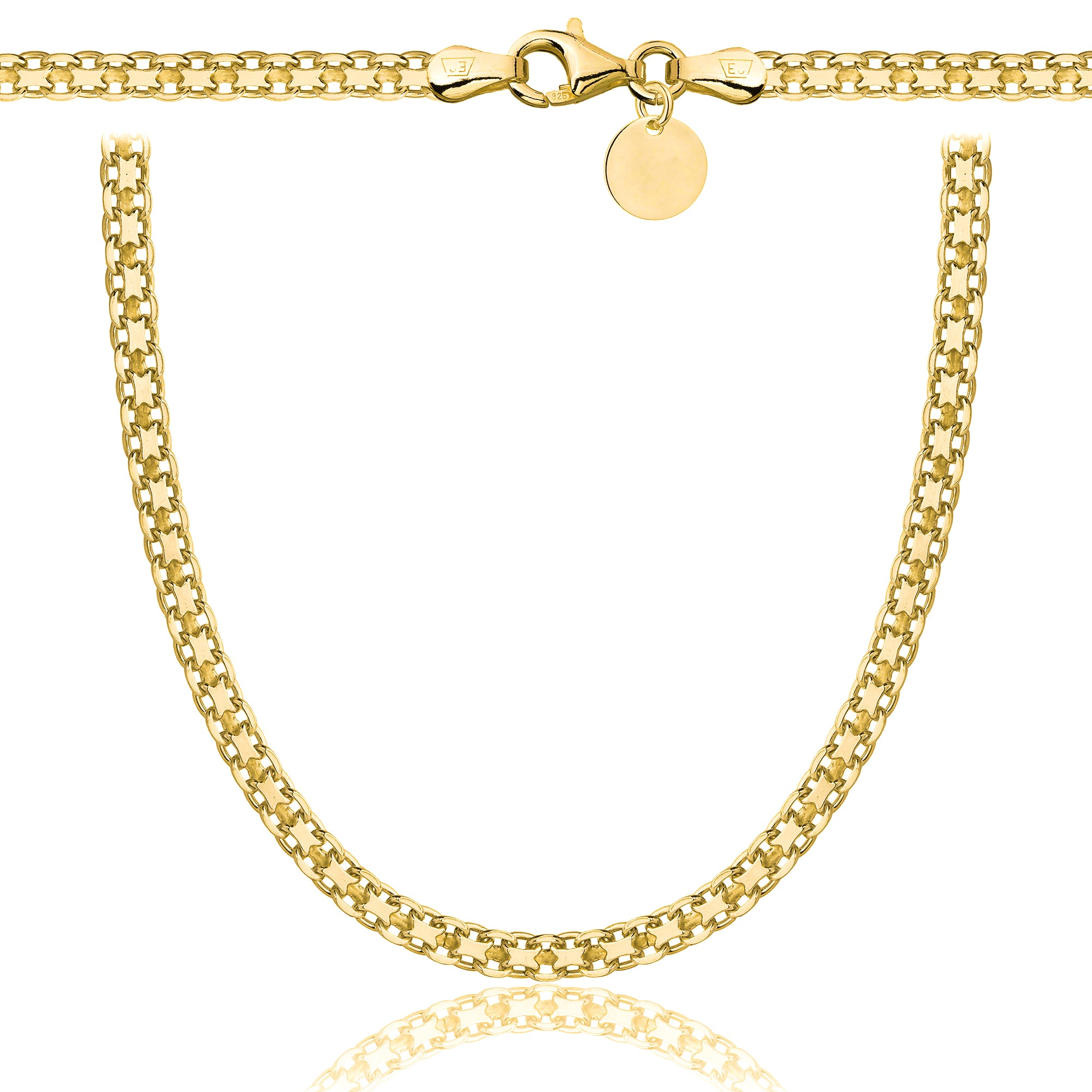 Łańcuszek pozłacany srebrny bismark 3mm pr. 925 585