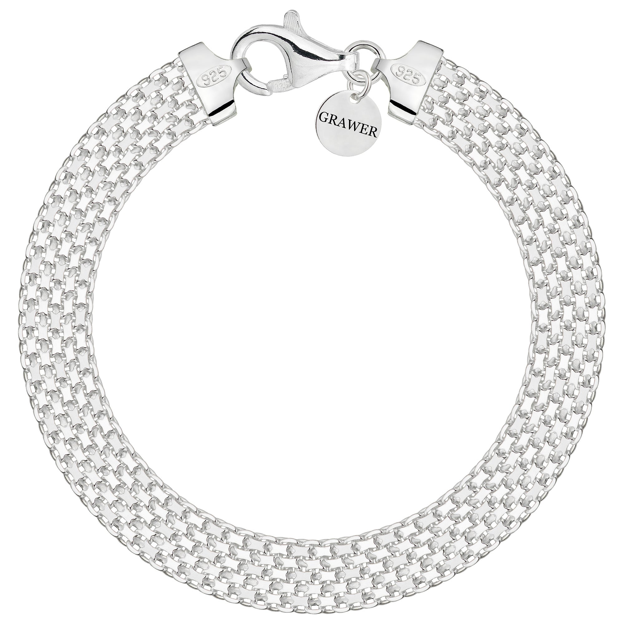 Bransoletka srebrna bismark 9mm pr. 925