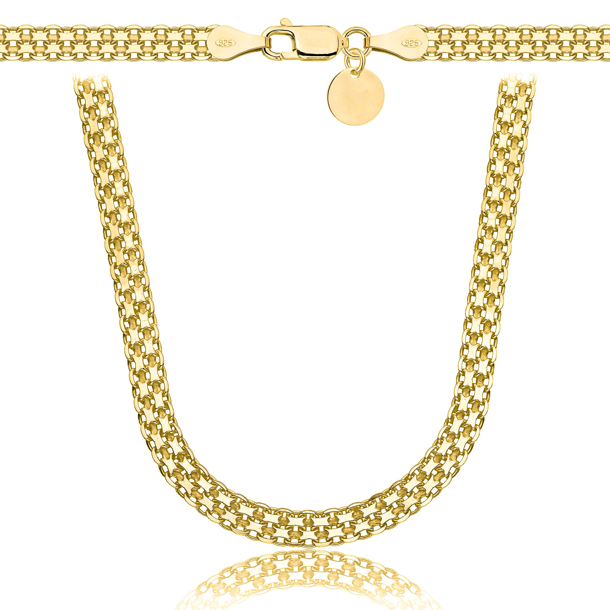 Łańcuszek pozłacany srebrny bismark 4,5mm pr. 925 585