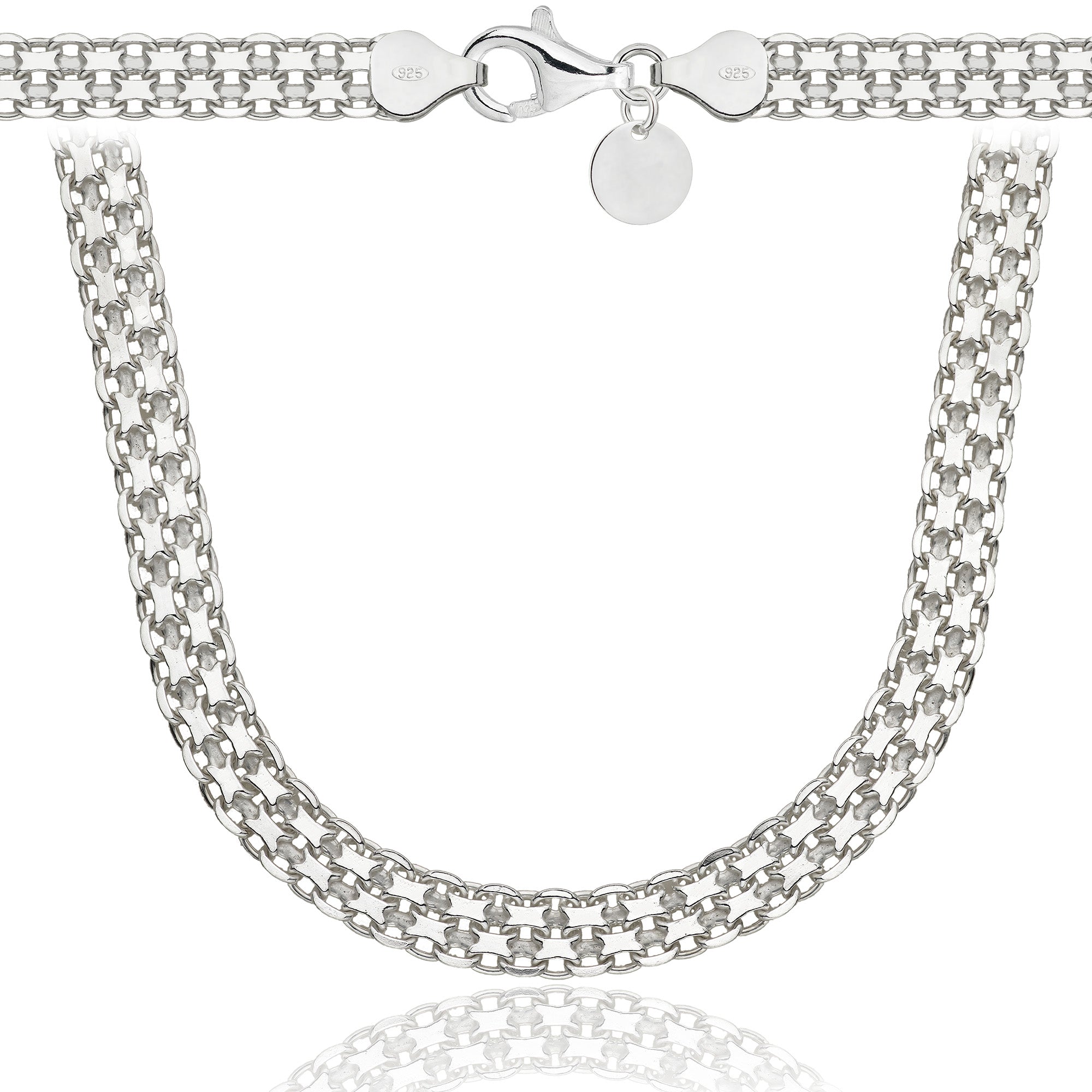 Łańcuszek srebrny bismark 6mm pr. 925