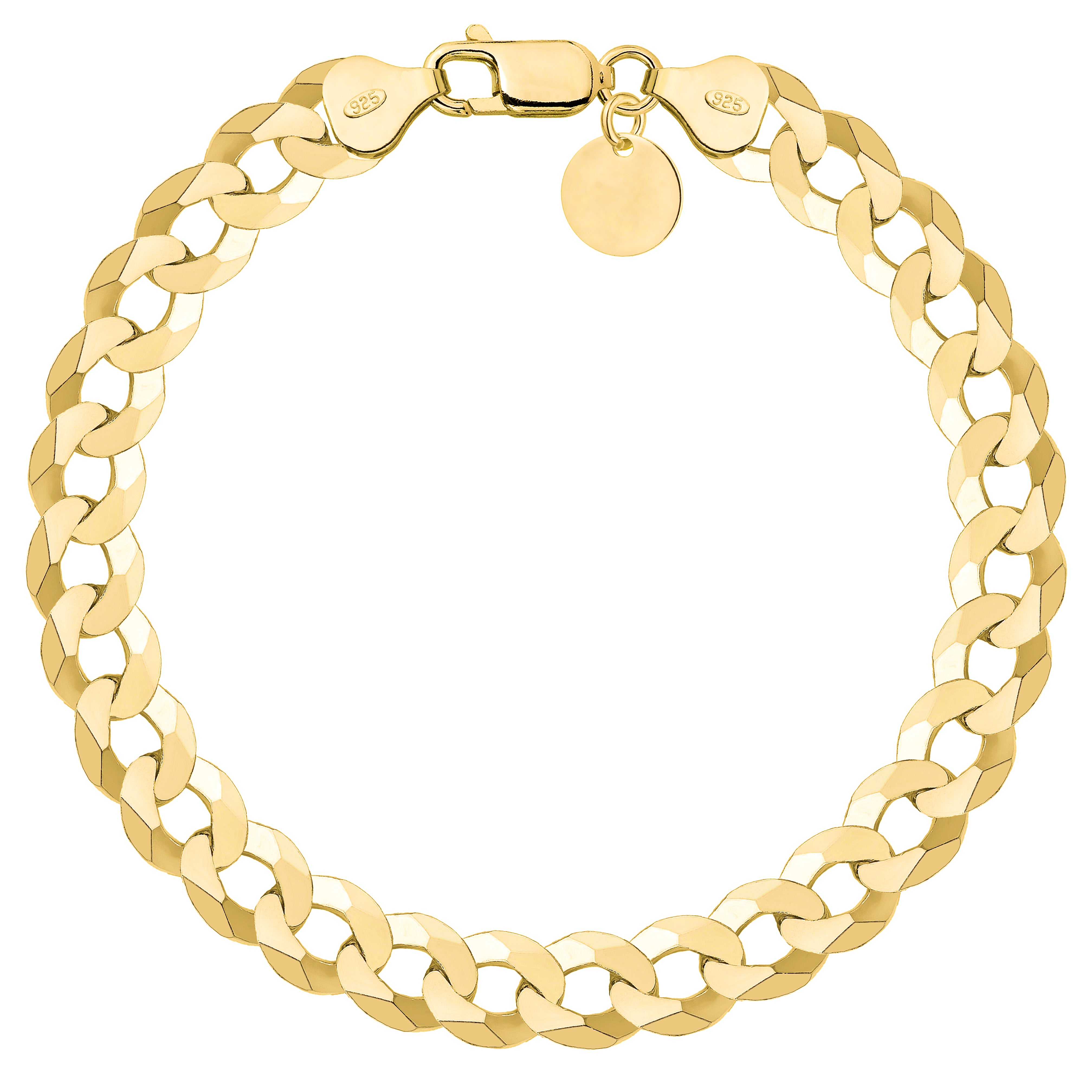 Bransoletka pozłacana srebrna pancerka 8,5mm pr. 925