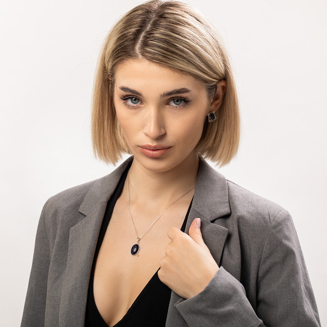 Owalny wisiorek z piaskiem pustyni 18x12mm Elegancka Alicja