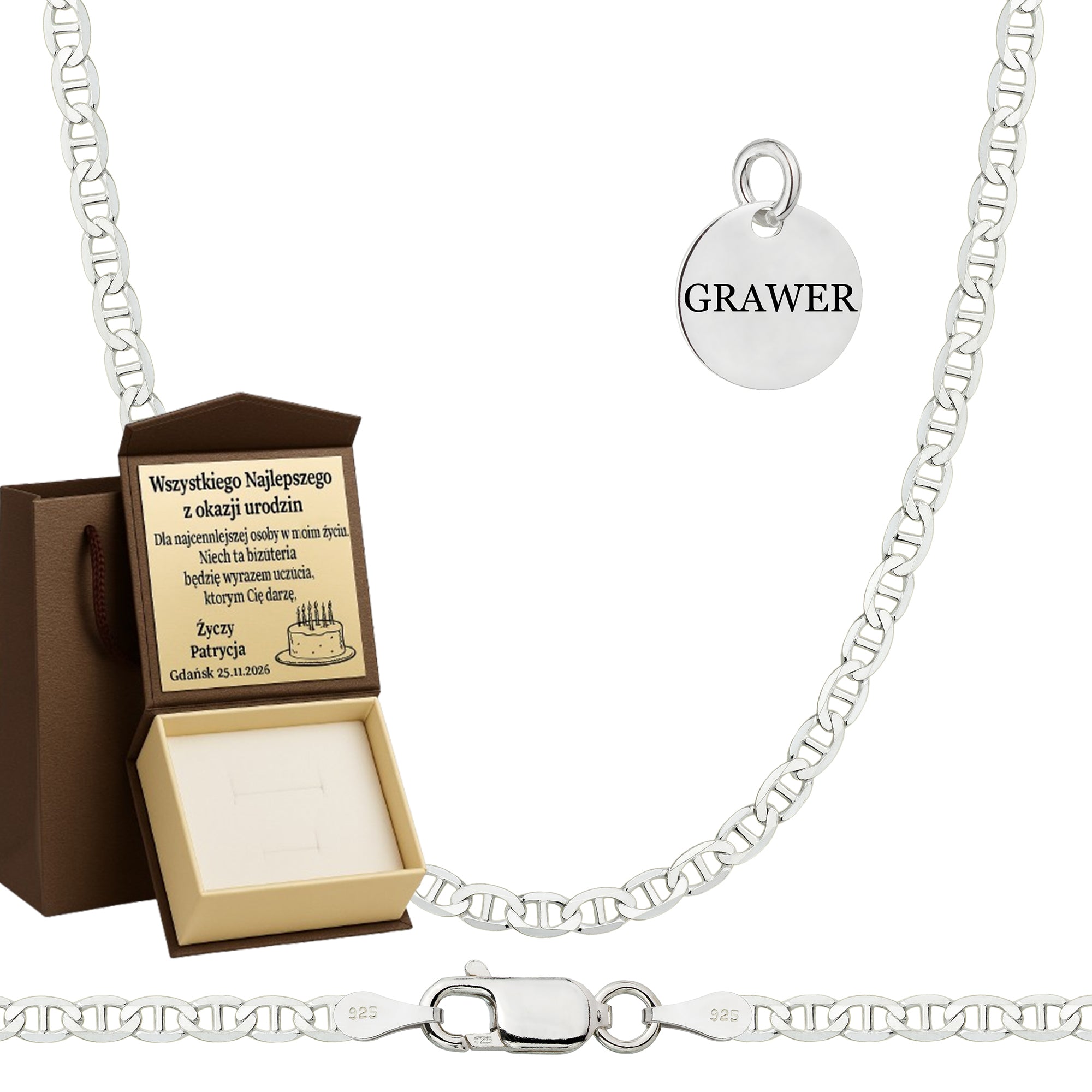 Łańcuszek srebrny gucci 2,6 mm pr. 925