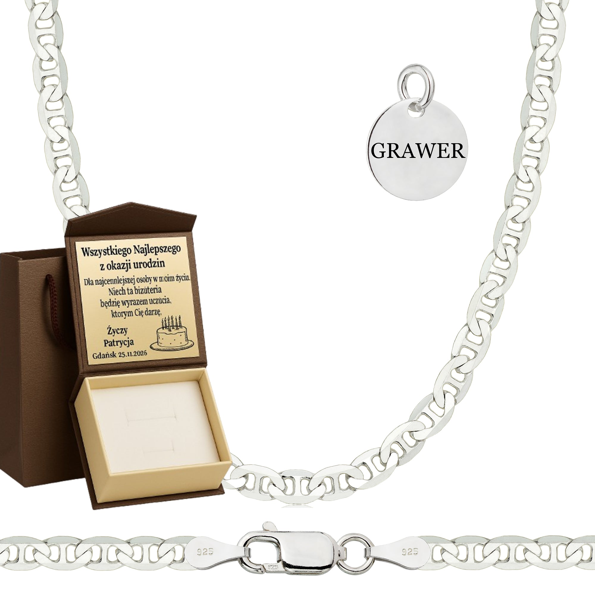 Łańcuszek srebrny gucci 3,5 mm pr. 925