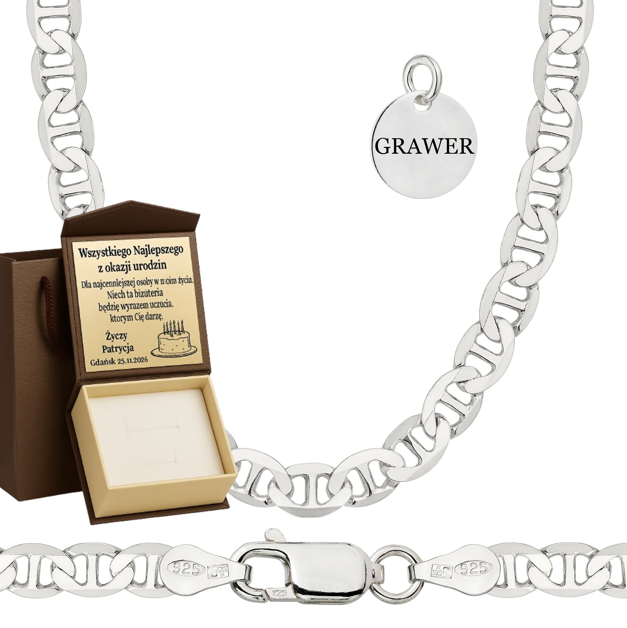 Łańcuszek srebrny gucci 4,5 mm pr. 925