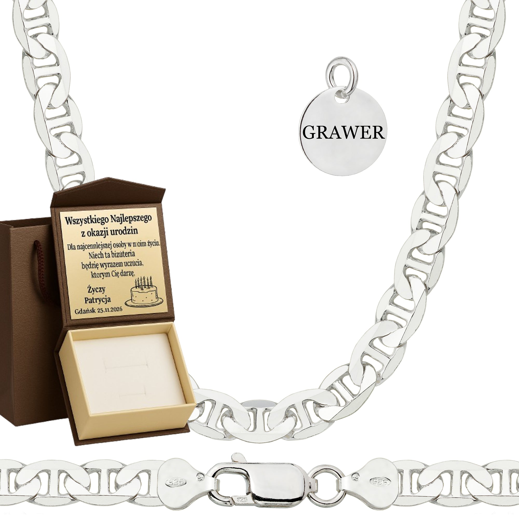 Łańcuszek srebrny gucci 6,5 mm pr. 925