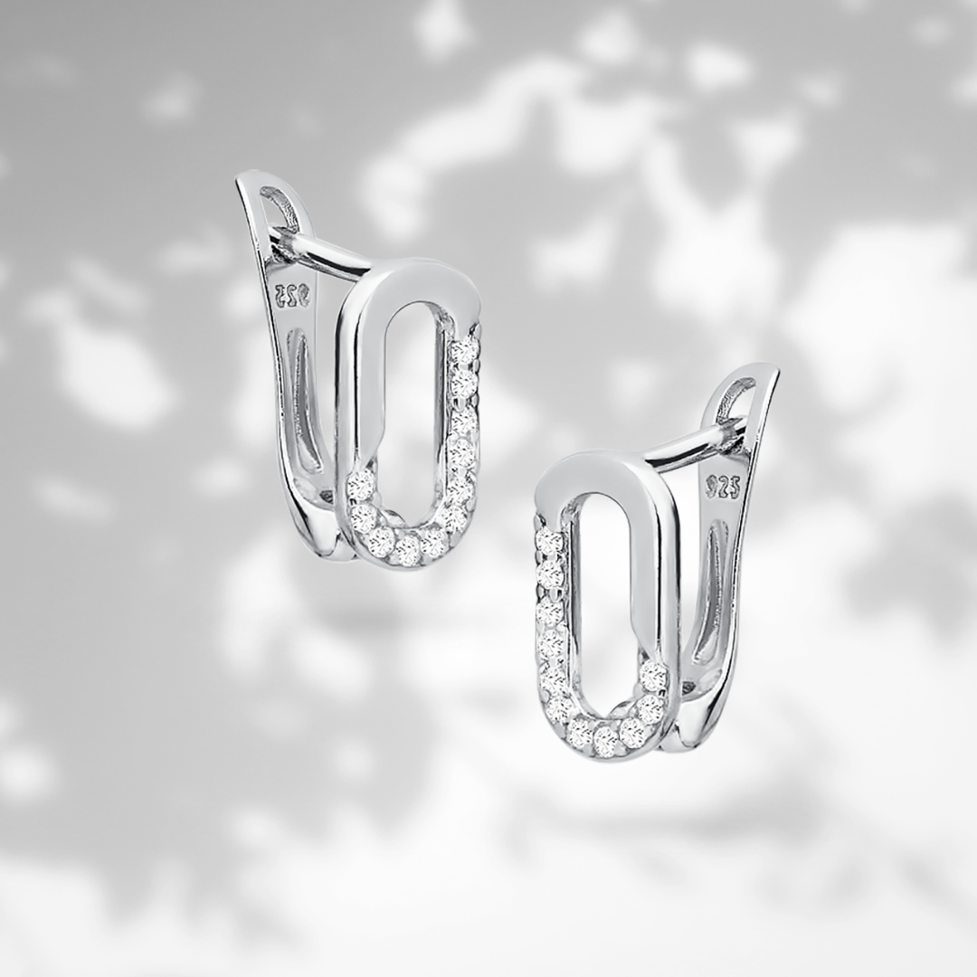 Kolczyki owalne z cyrkoniami