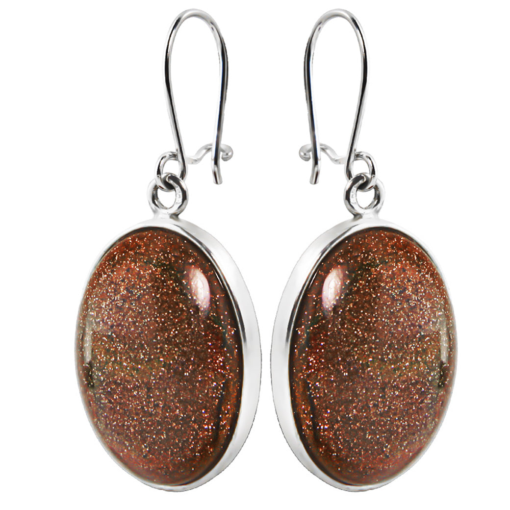 Wiszące kolczyki z piaskiem pustyni 27x19mm Elegancka Alicja