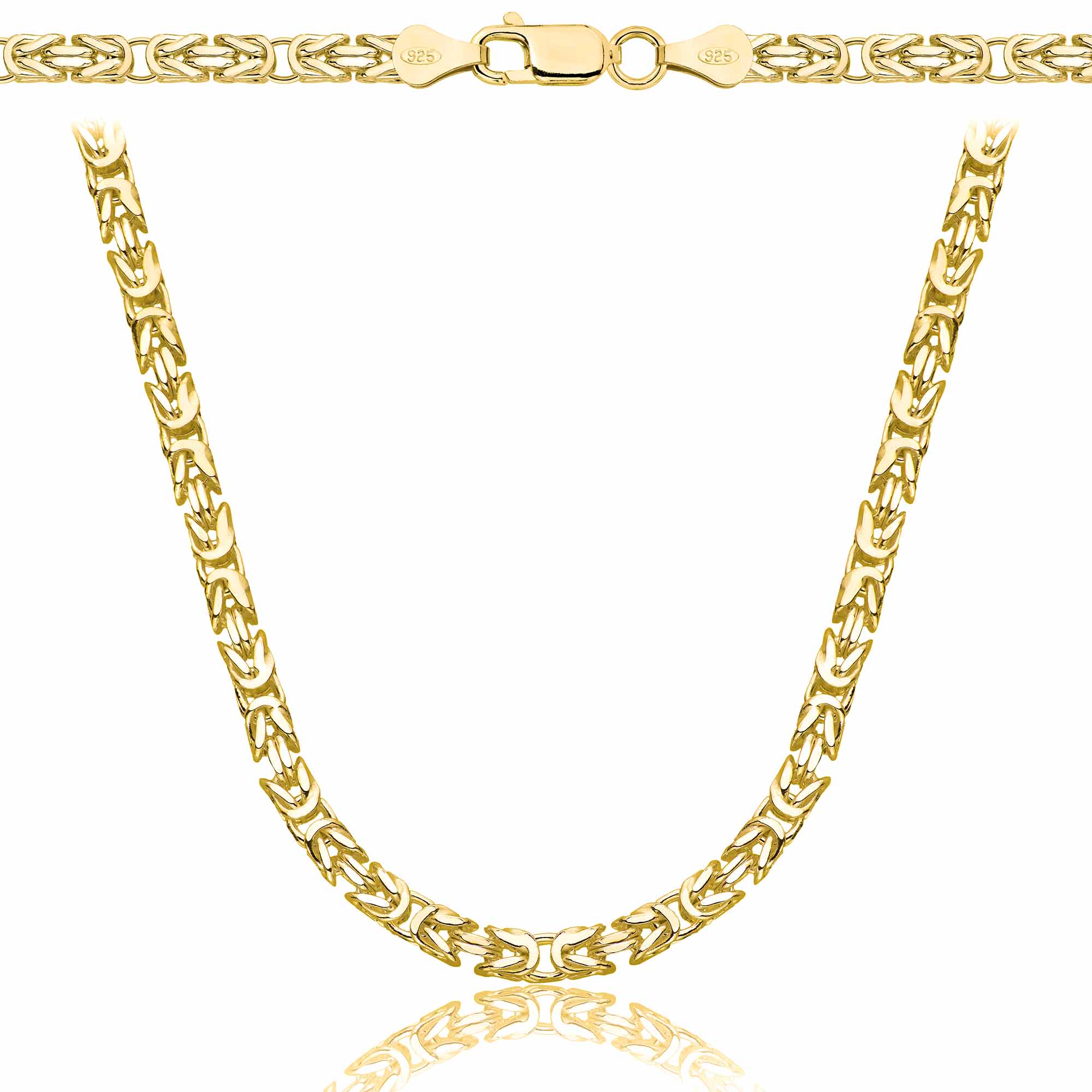 Łańcuszek pozłacany srebrny królewski 3 mm pr. 925