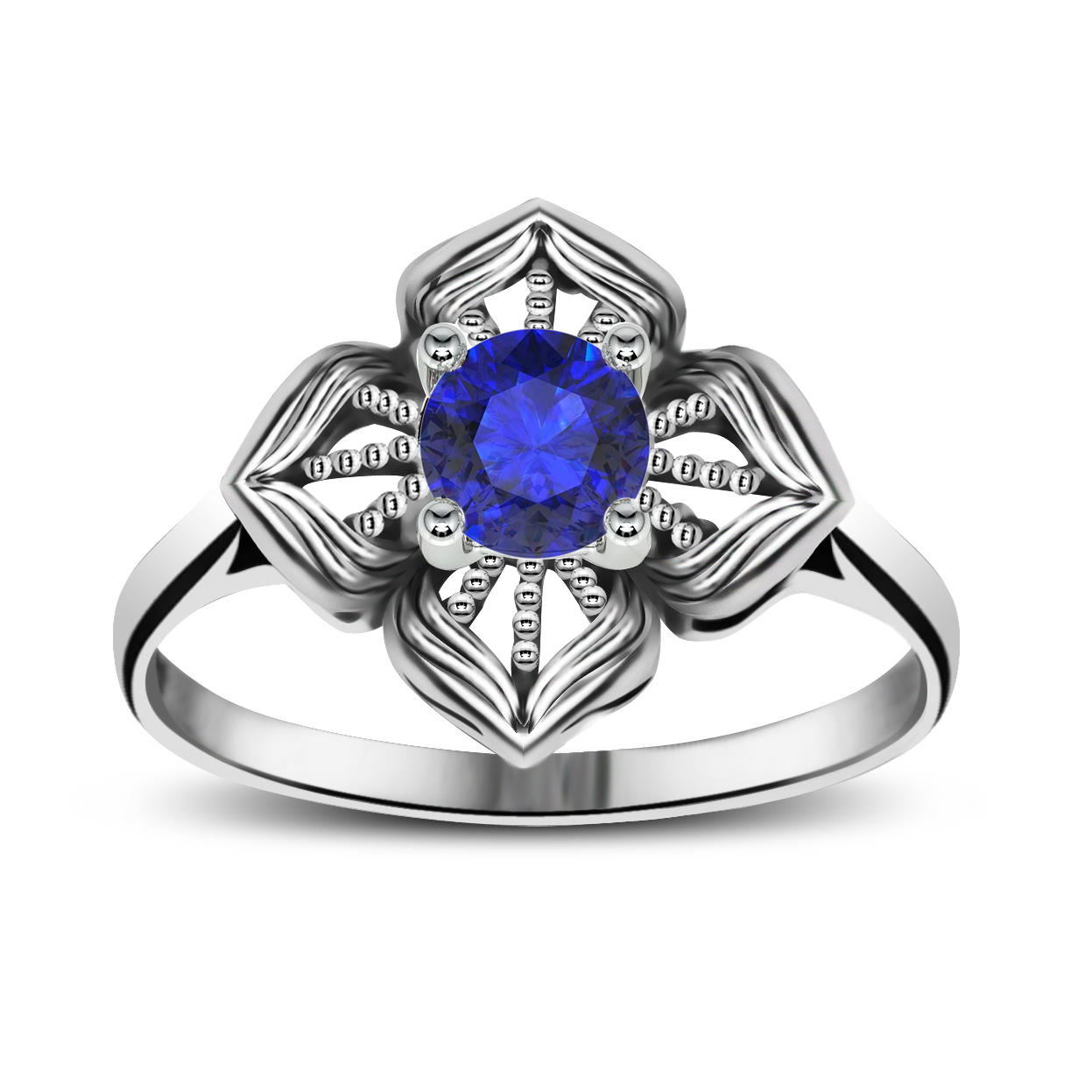 Pierścionek z ażurowym kwiatem