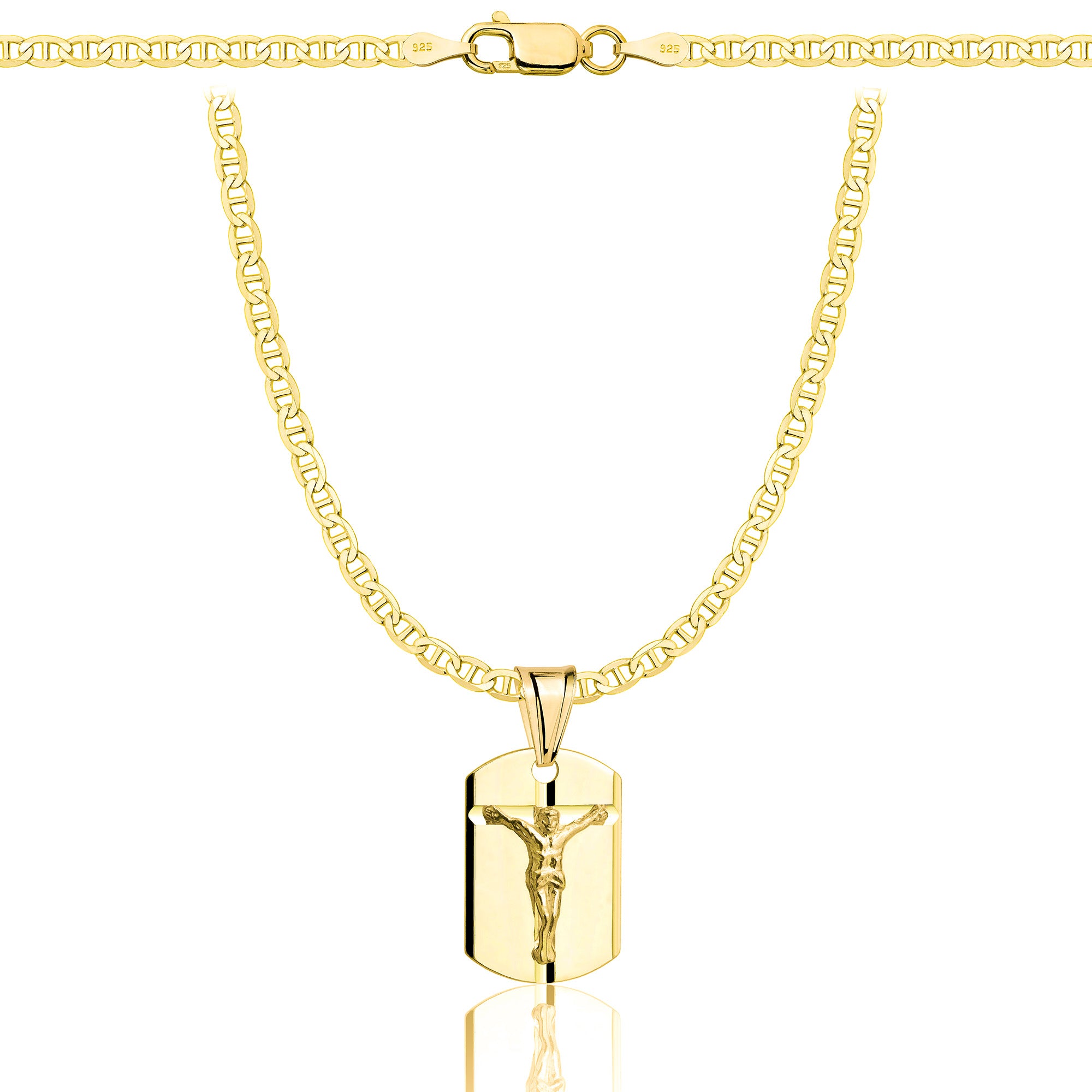 Łańcuszek pozłacany srebrny z medalikiem gucci 2,6mm pr. 925