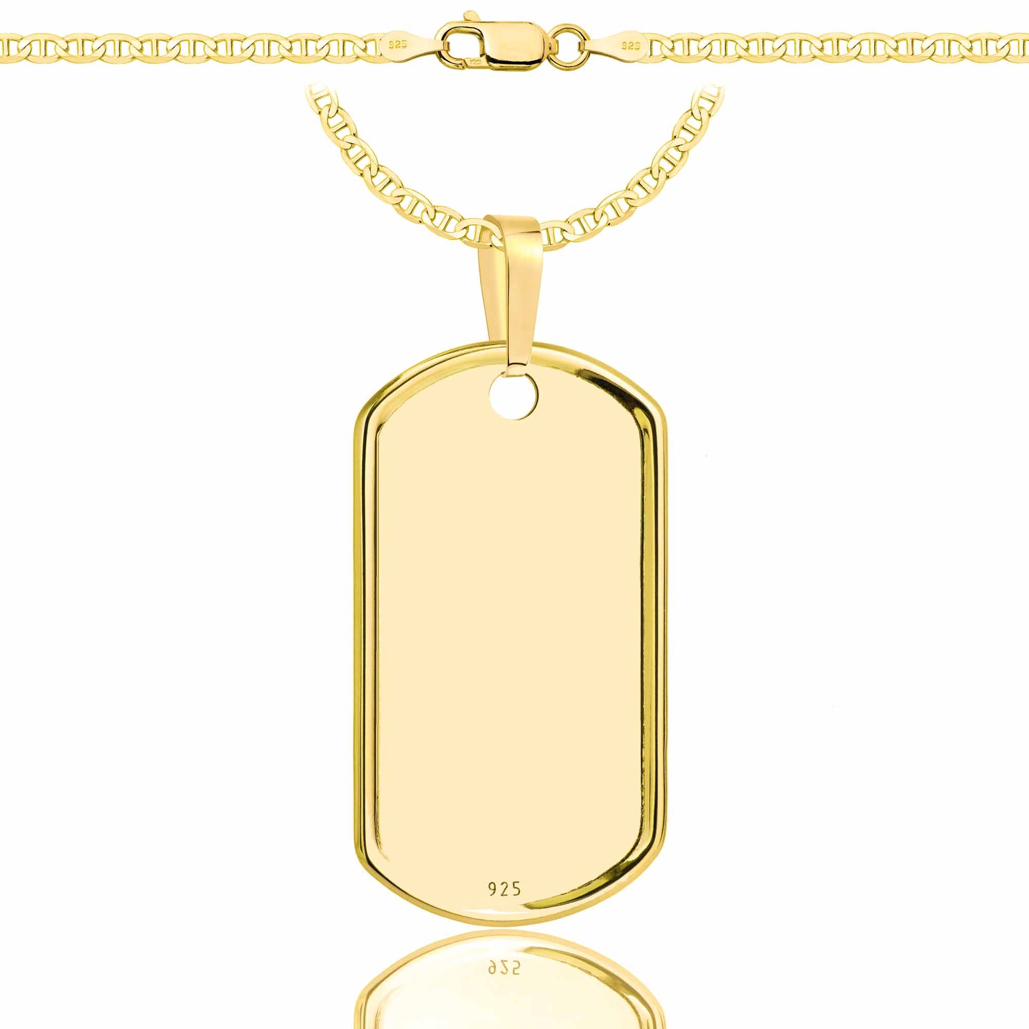 Łańcuszek pozłacany srebrny z nieśmiertelnikiem gucci 2,6mm pr. 925 585