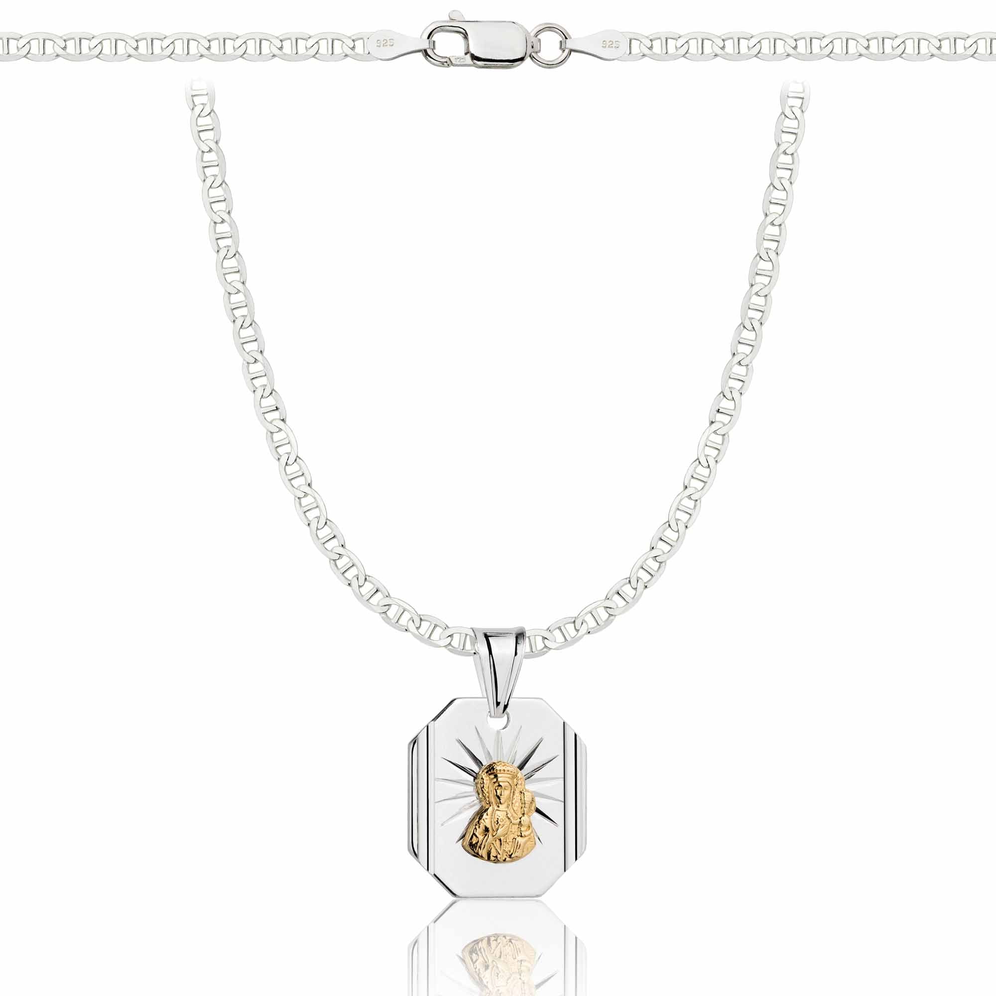 Łańcuszek srebrny z medalikiem gucci 2,6mm pr. 925