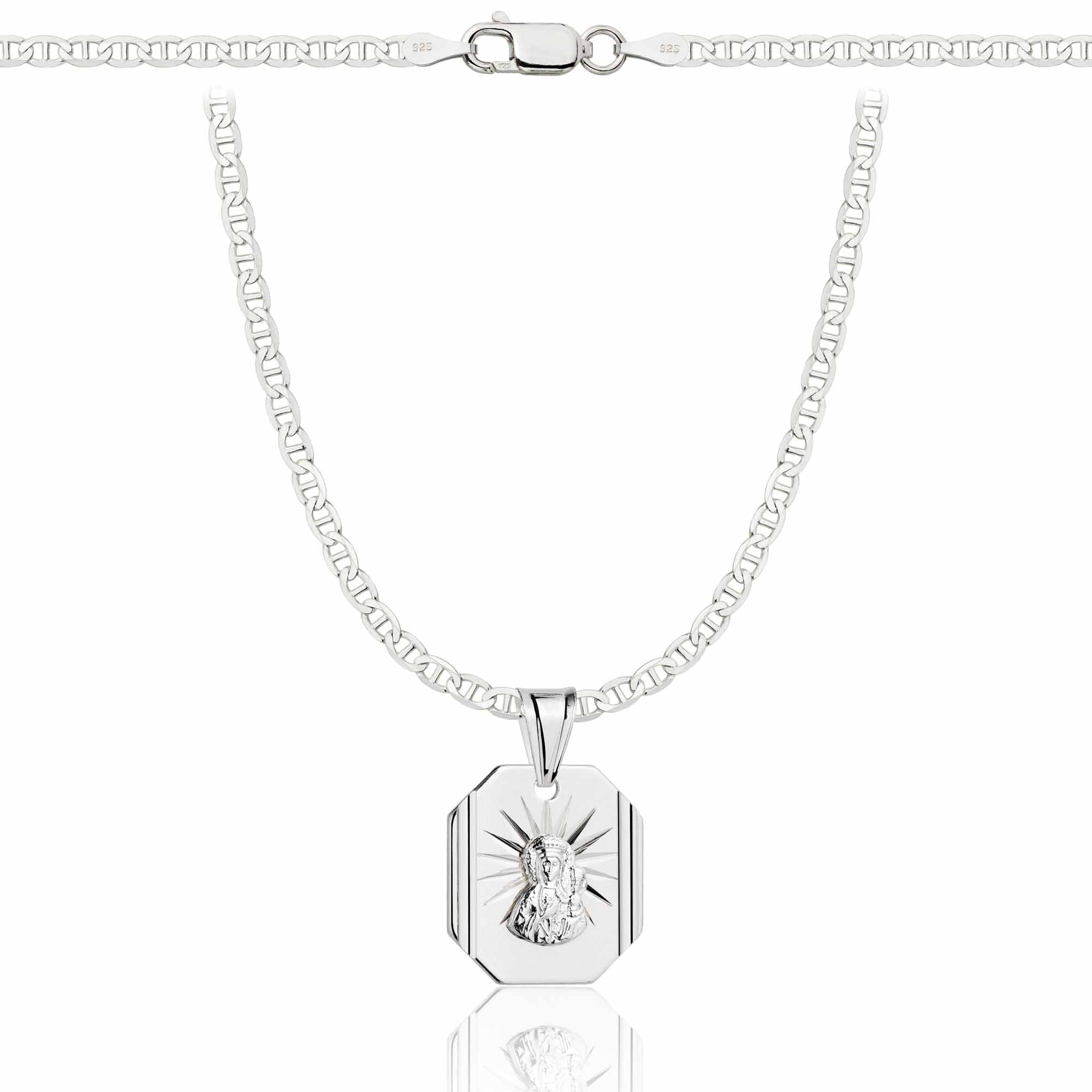 Łańcuszek srebrny z medalikiem gucci 2,6mm pr. 925