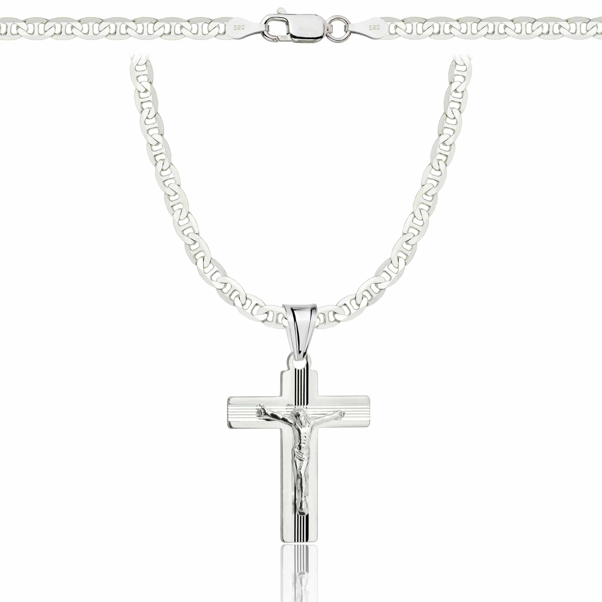 Łańcuszek srebrny z krzyżykiem gucci 3,5mm pr. 925