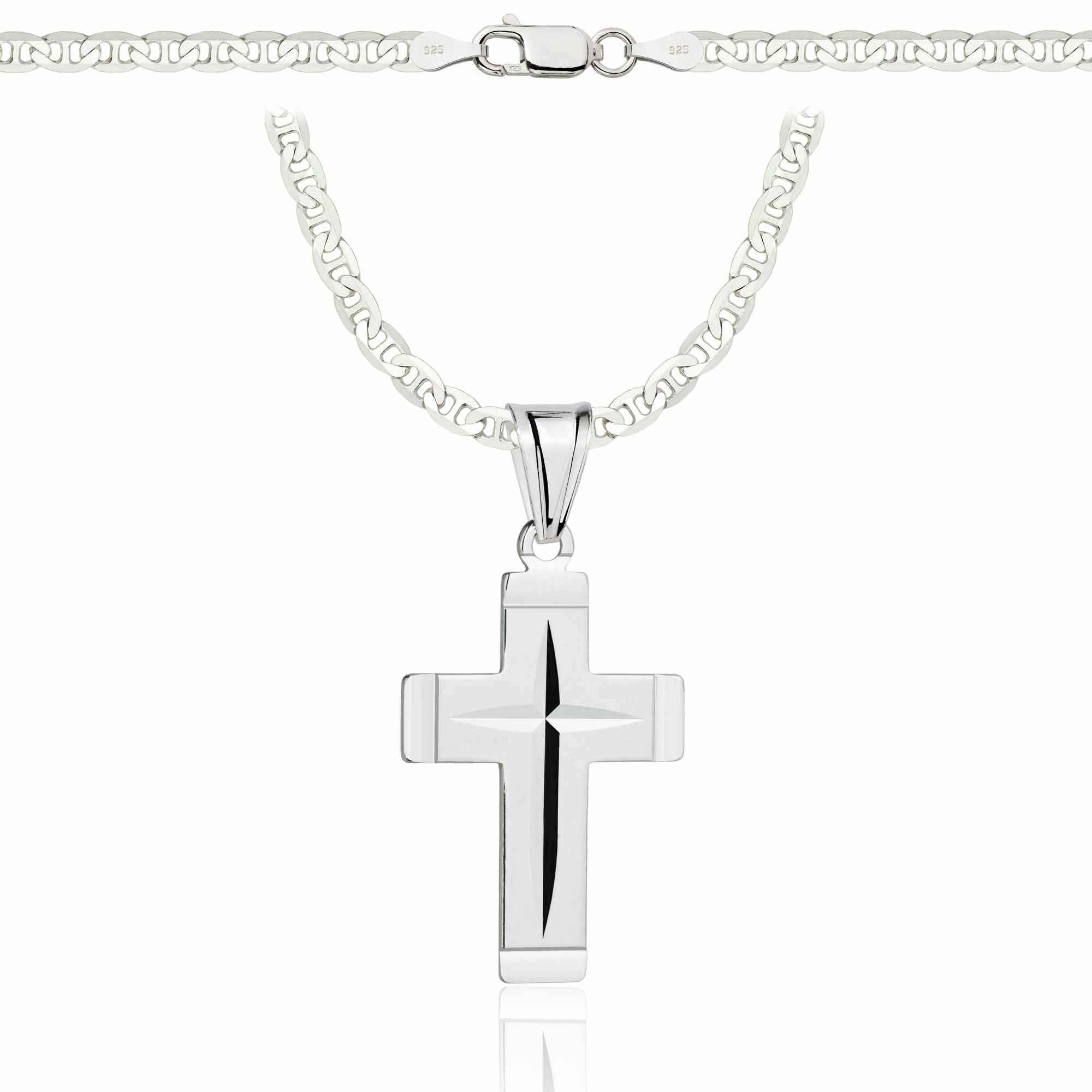 Łańcuszek srebrny z krzyżykiem gucci 3,5mm pr. 925