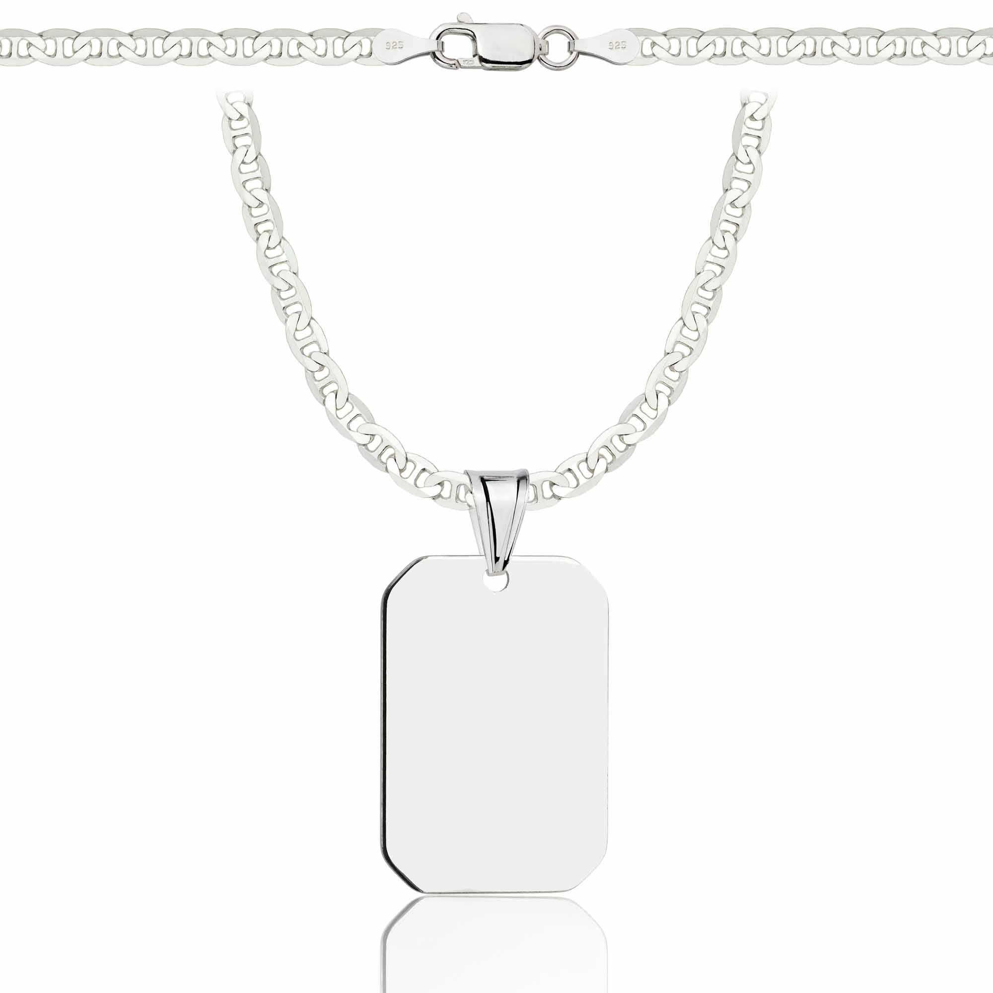 Łańcuszek srebrny z nieśmiertelnikiem gucci 3,5mm pr. 925