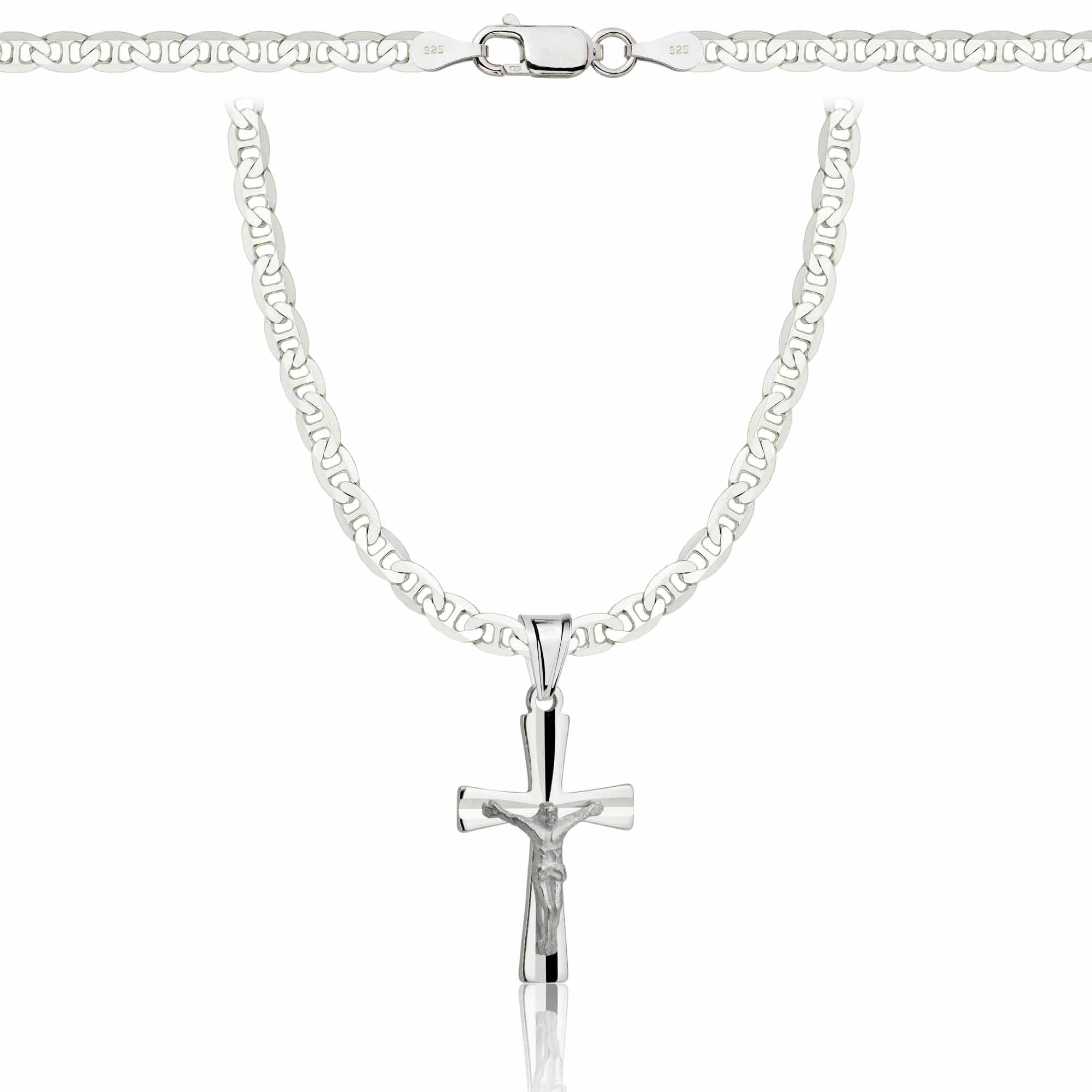 Łańcuszek srebrny z krzyżykiem gucci 3,5mm pr. 925