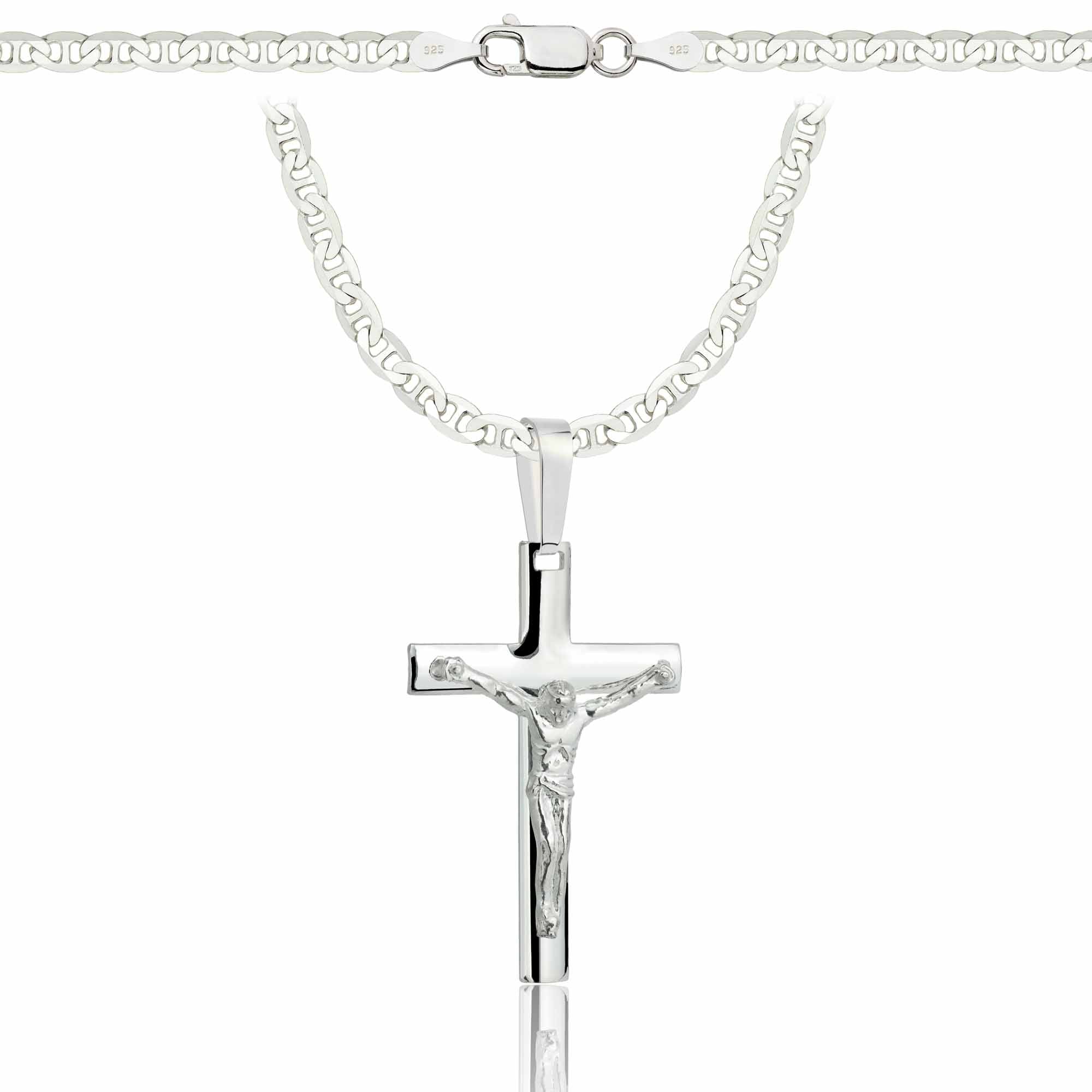 Łańcuszek srebrny z krzyżykiem gucci 3,5mm pr. 925