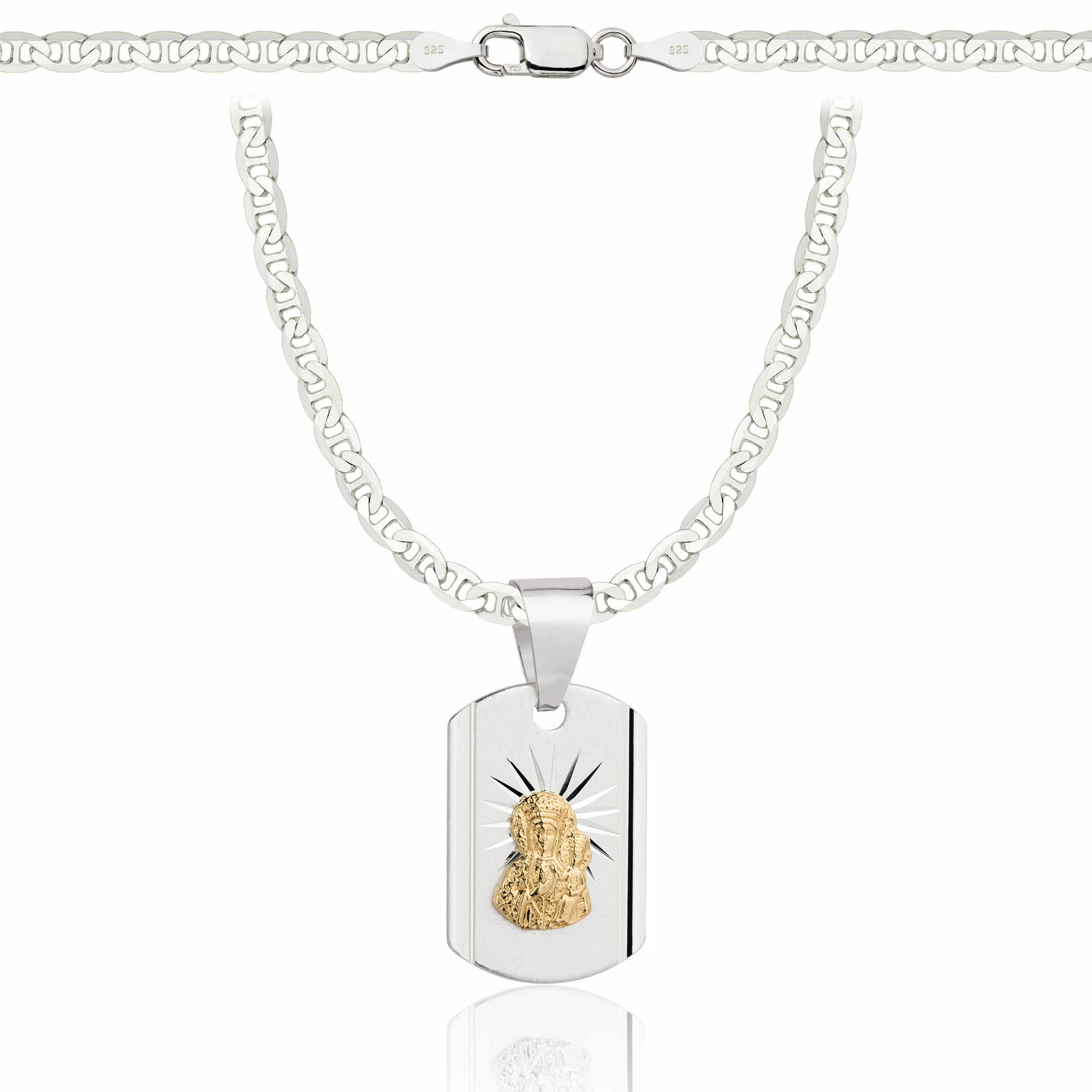 Łańcuszek srebrny z medalikiem gucci 3,5mm pr. 925