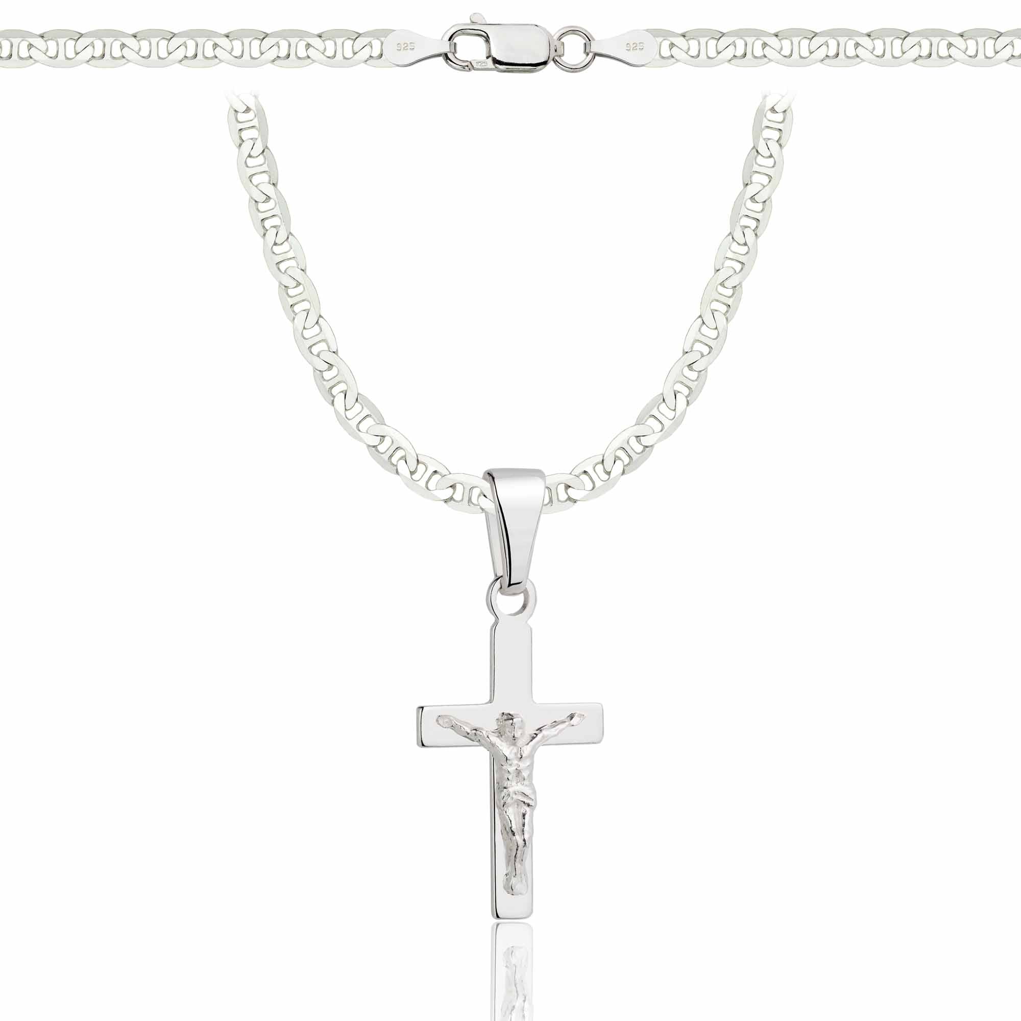 Łańcuszek srebrny z krzyżykiem gucci 3,5mm pr. 925