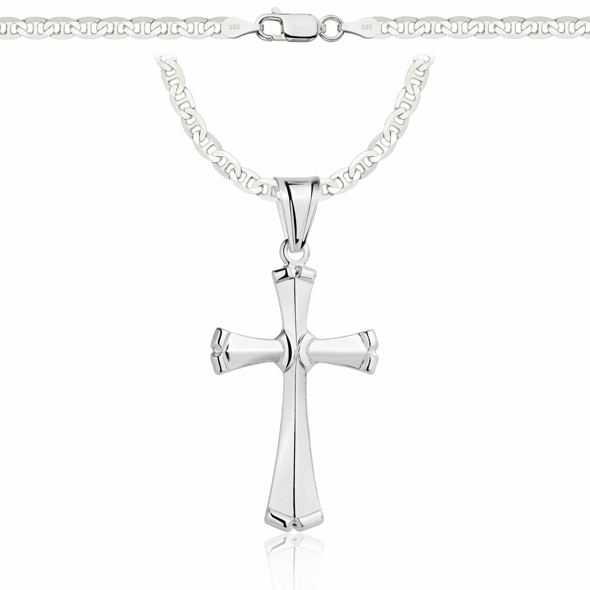 Łańcuszek srebrny z krzyżykiem gucci 3,5mm pr. 925