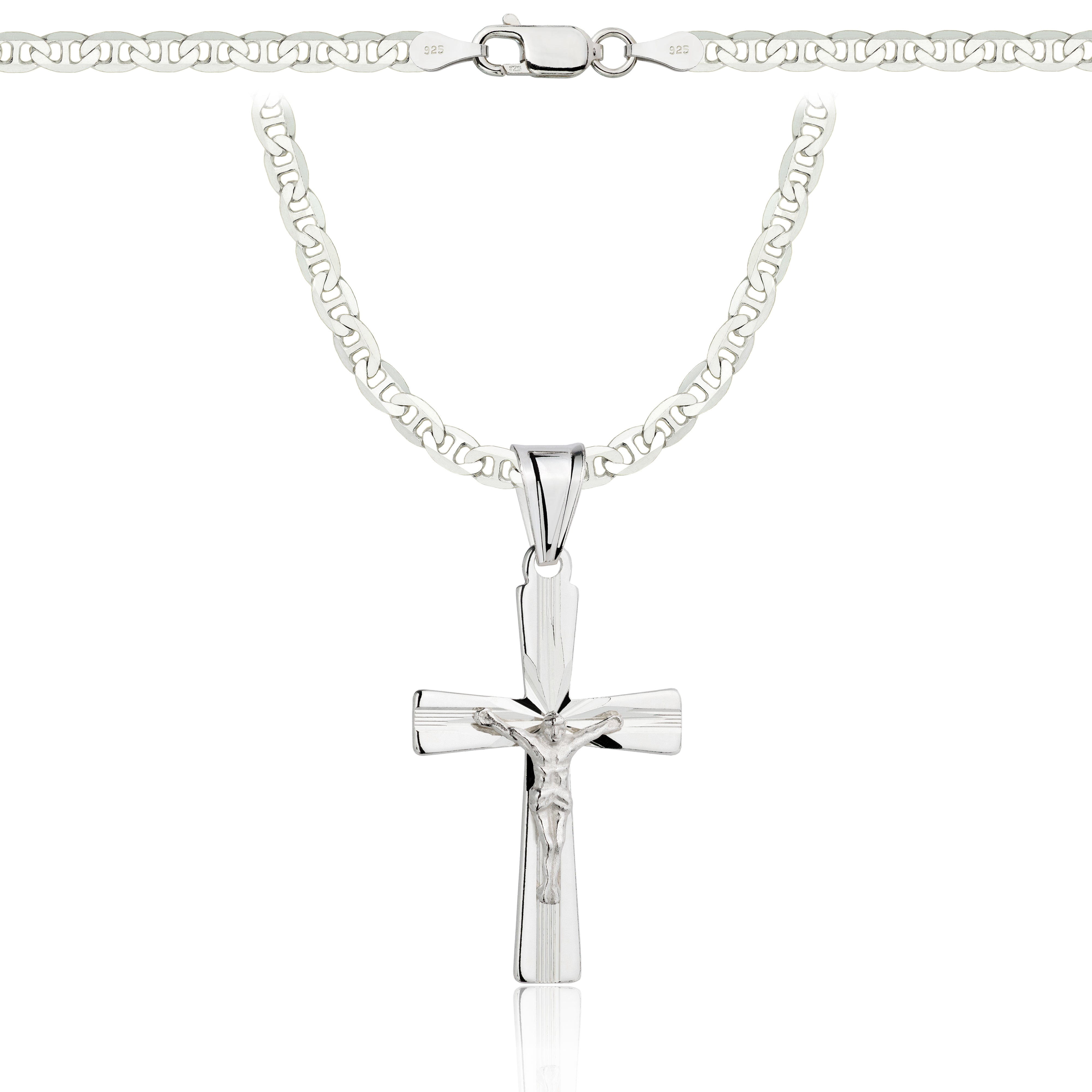 Łańcuszek srebrny z krzyżykiem gucci 3,5mm pr. 925