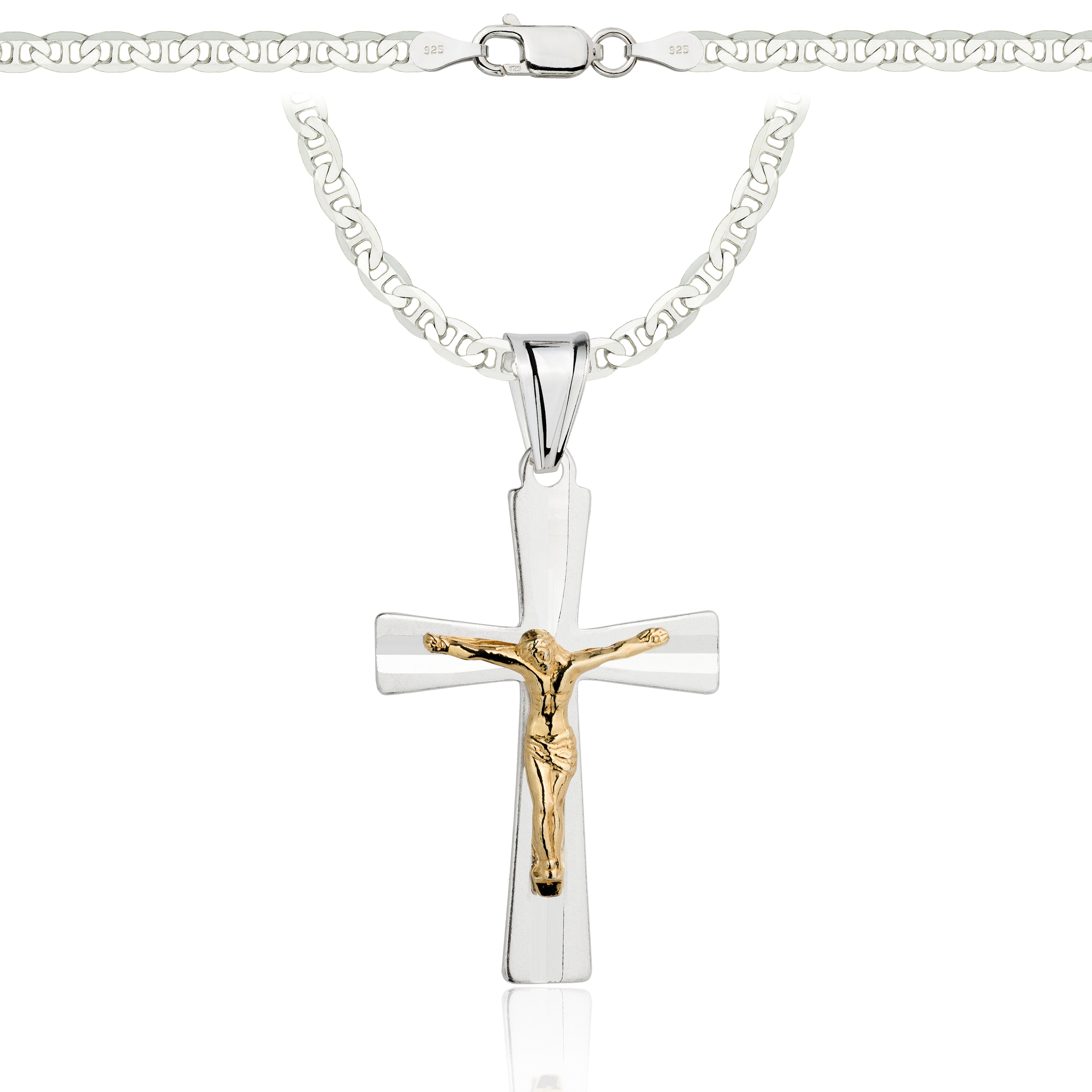 Łańcuszek srebrny z krzyżykiem gucci 3,5mm pr. 925