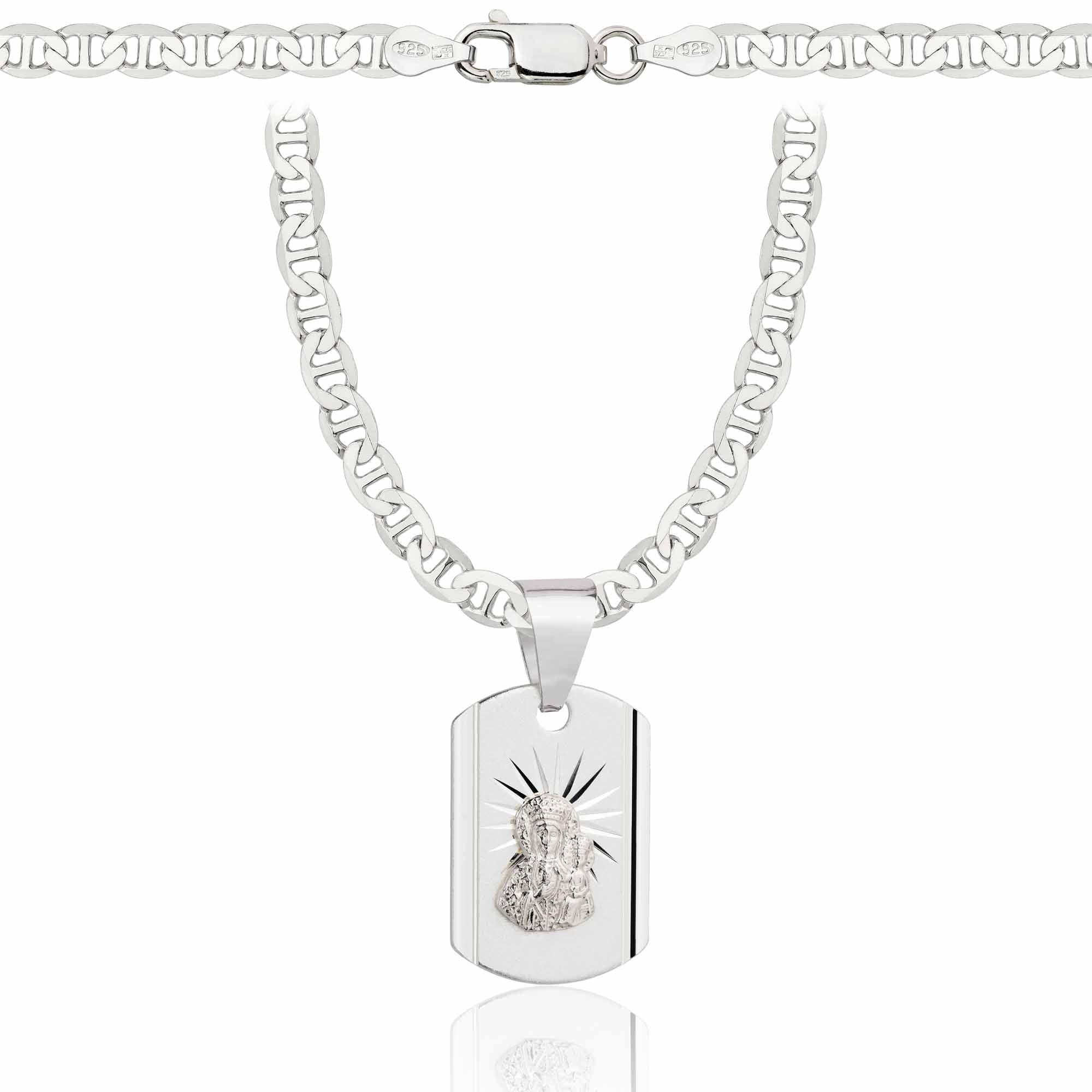 Łańcuszek srebrny z medalikiem gucci 4,5mm pr. 925