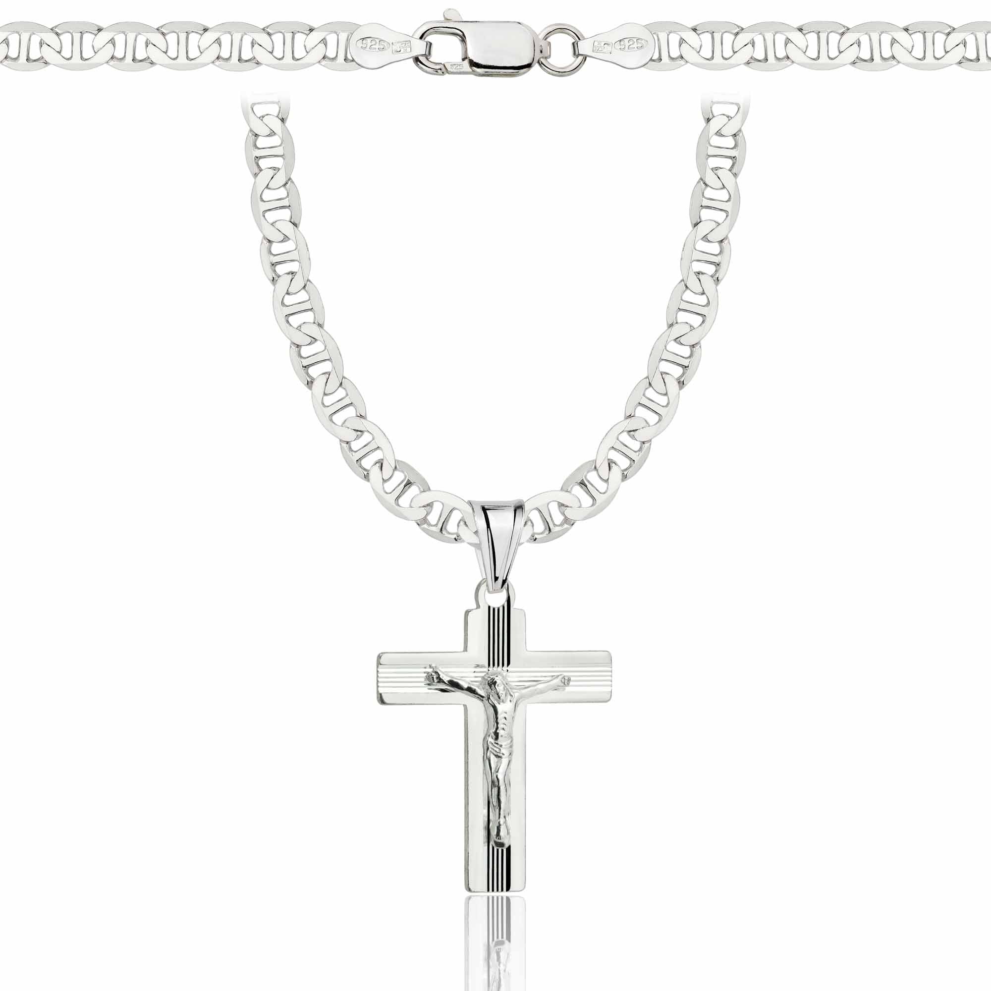 Łańcuszek srebrny z krzyżykiem gucci 4,5mm pr. 925