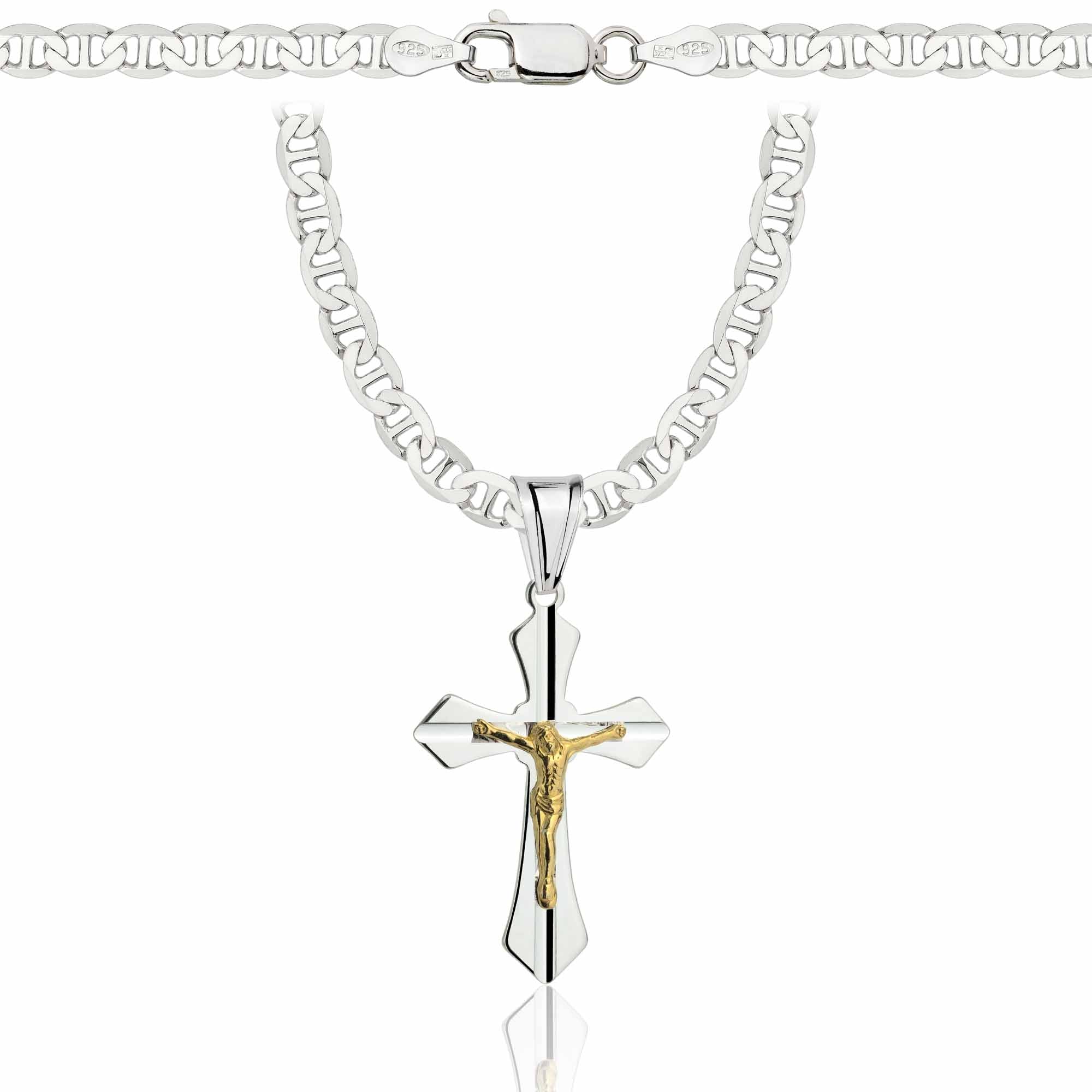 Łańcuszek srebrny z krzyżykiem gucci 4,5mm pr. 925