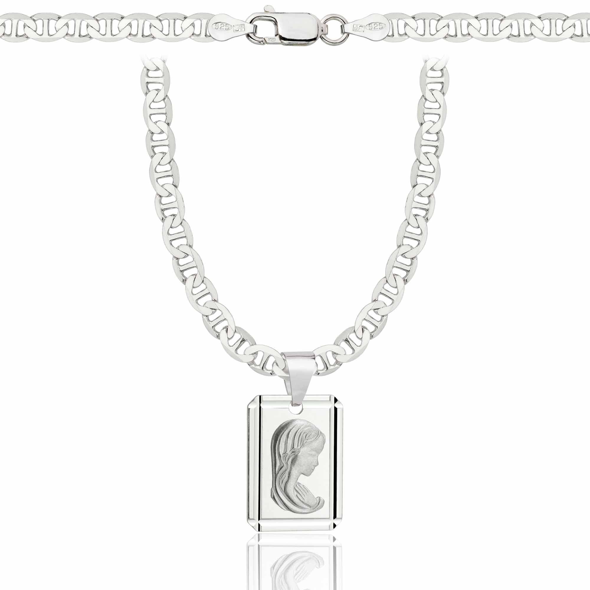 Łańcuszek srebrny z medalikiem gucci 4,5mm pr. 925