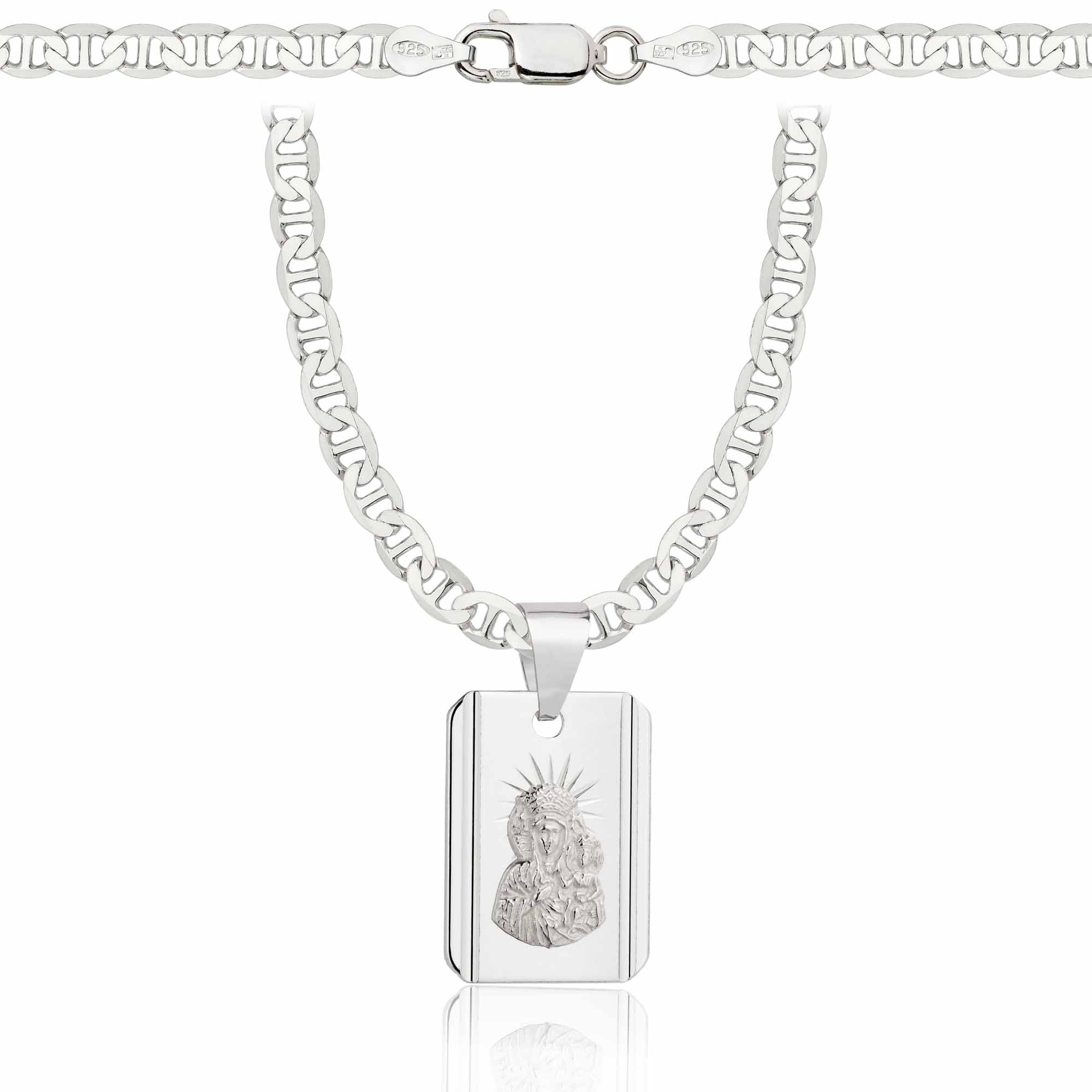 Łańcuszek srebrny z medalikiem gucci 4,5mm pr. 925